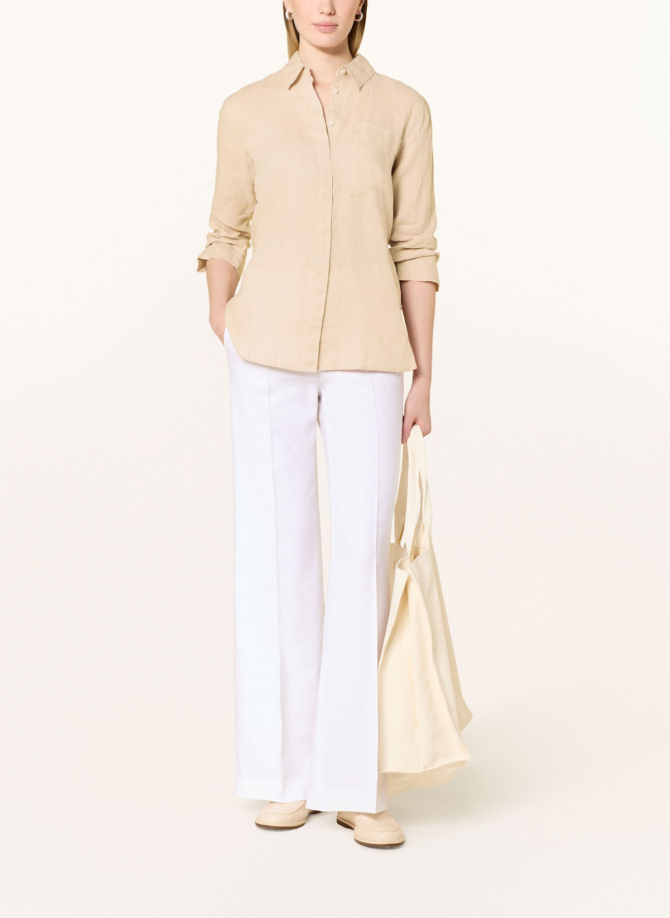 BRAX Hemdbluse VICKI aus Leinen mit 3/4-Arm: NUDE