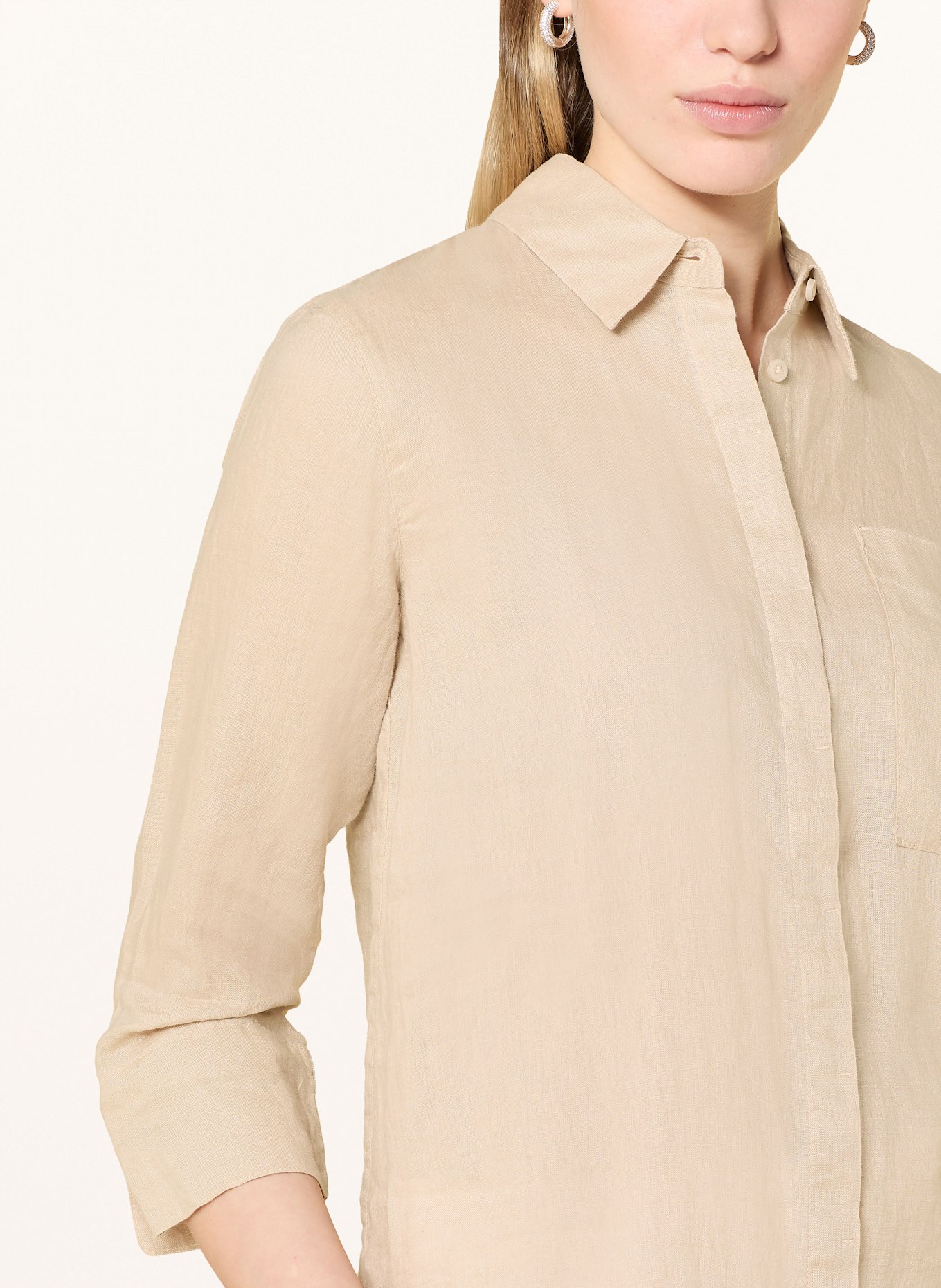 BRAX Hemdbluse VICKI aus Leinen mit 3/4-Arm: NUDE