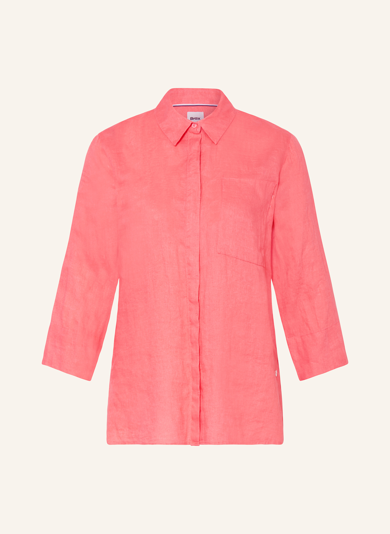 BRAX Overhemdblouse VICKI van linnen met 3/4-mouwen: LICHTROOD