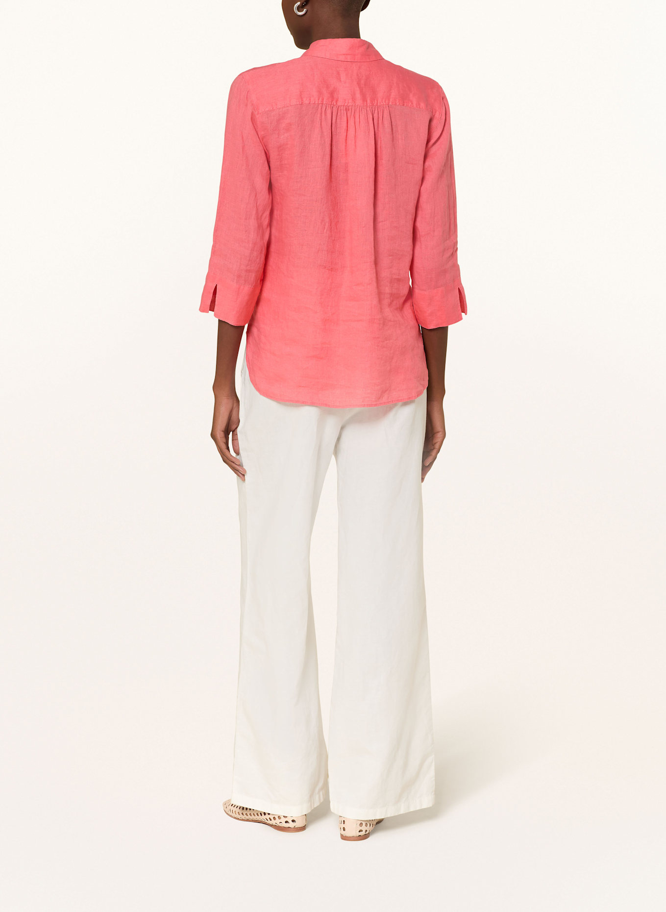 BRAX Overhemdblouse VICKI van linnen met 3/4-mouwen: LICHTROOD