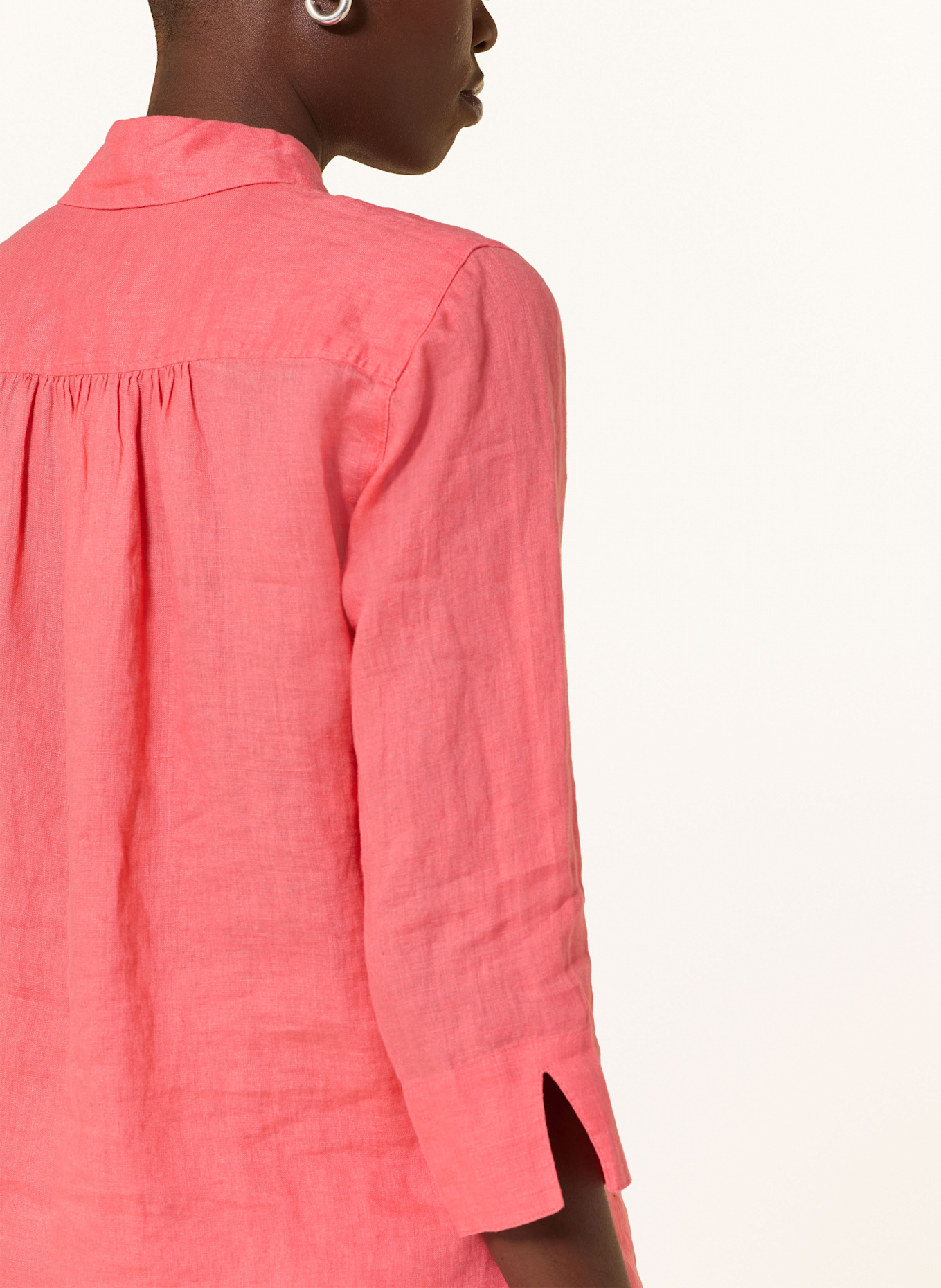 BRAX Overhemdblouse VICKI van linnen met 3/4-mouwen: LICHTROOD