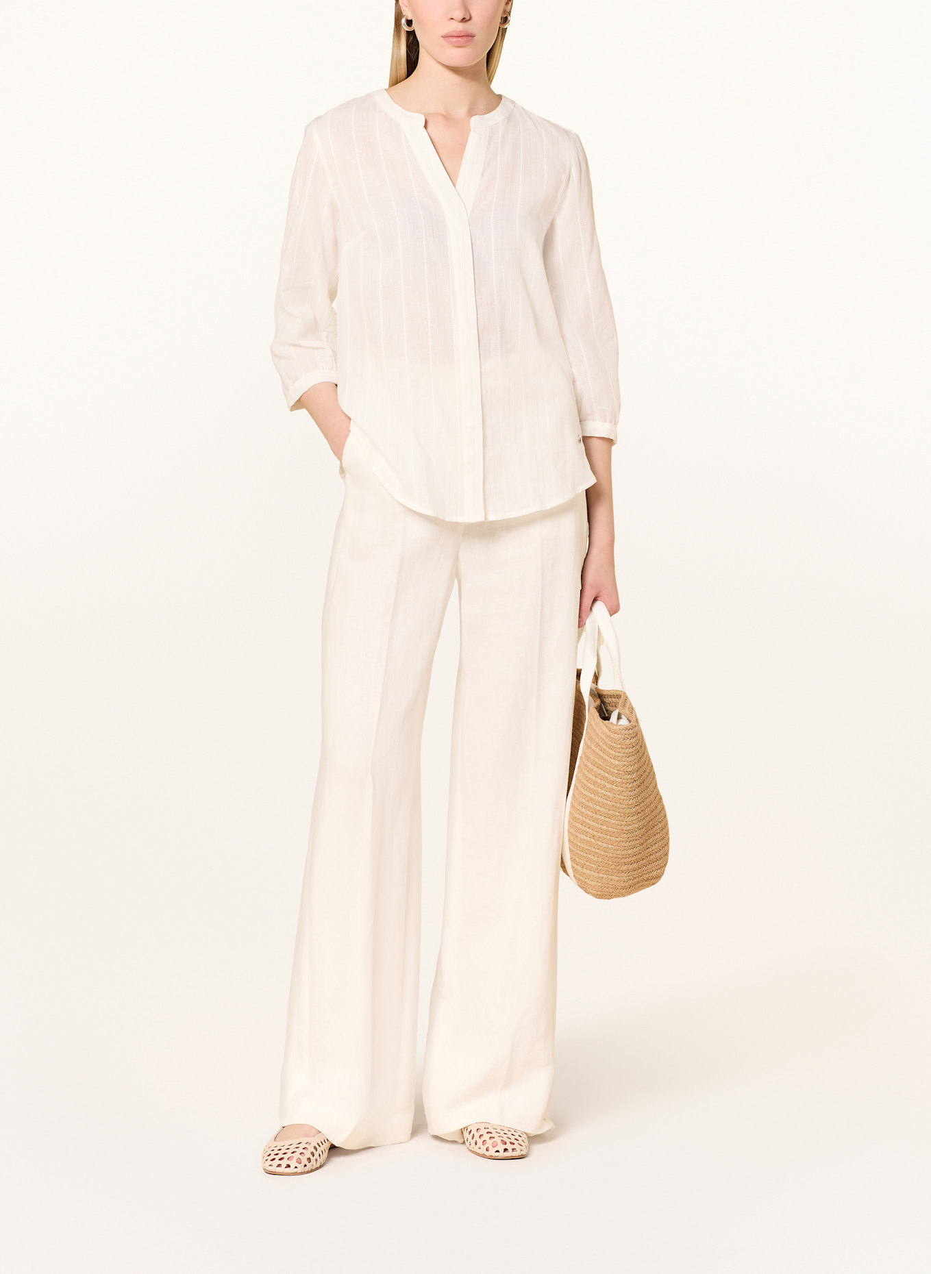 BRAX Bluse VELIA mit 3/4-Arm: WEISS / SILBER