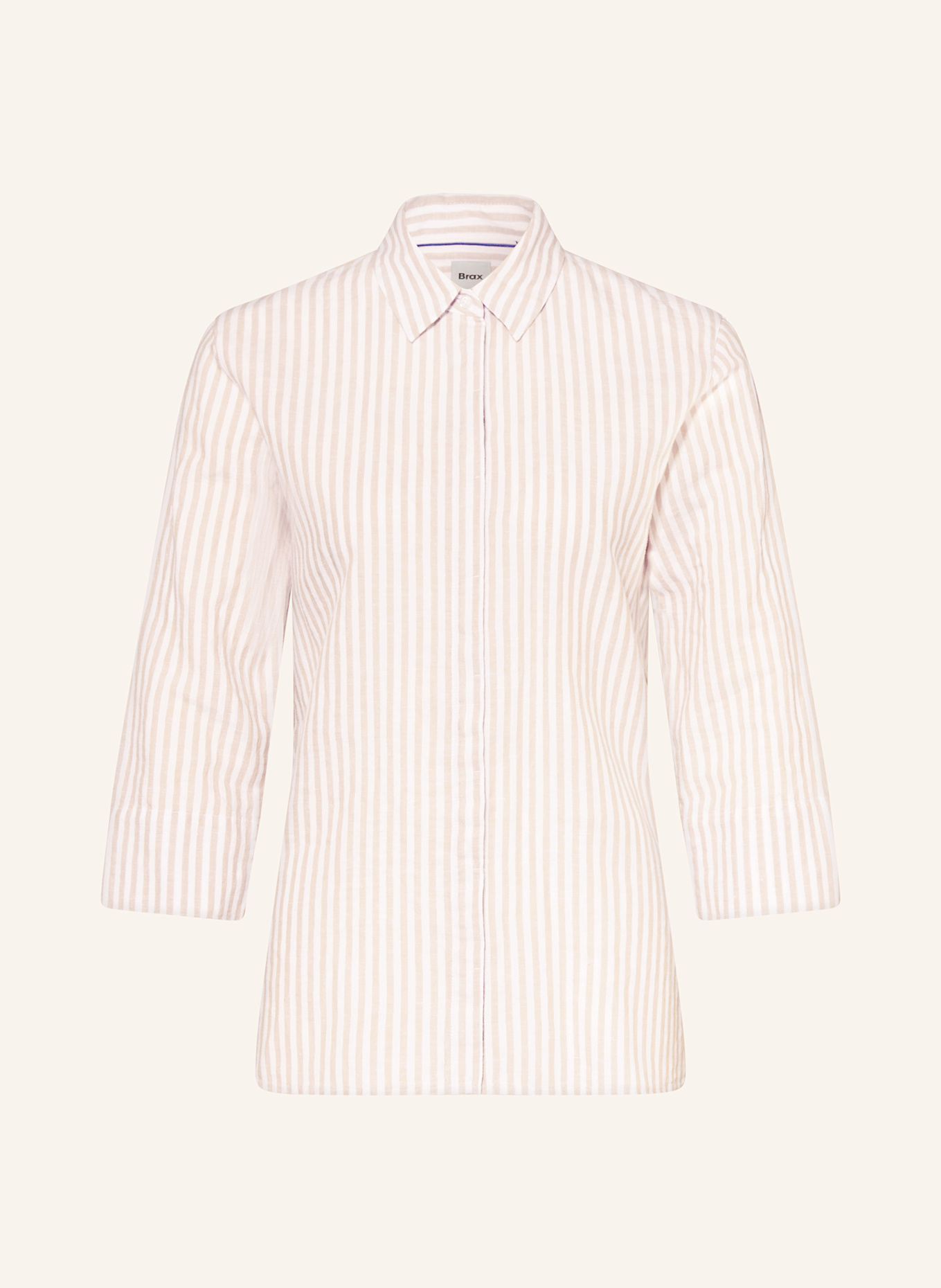 BRAX Hemdbluse VICKI mit Leinen: NUDE / WEISS