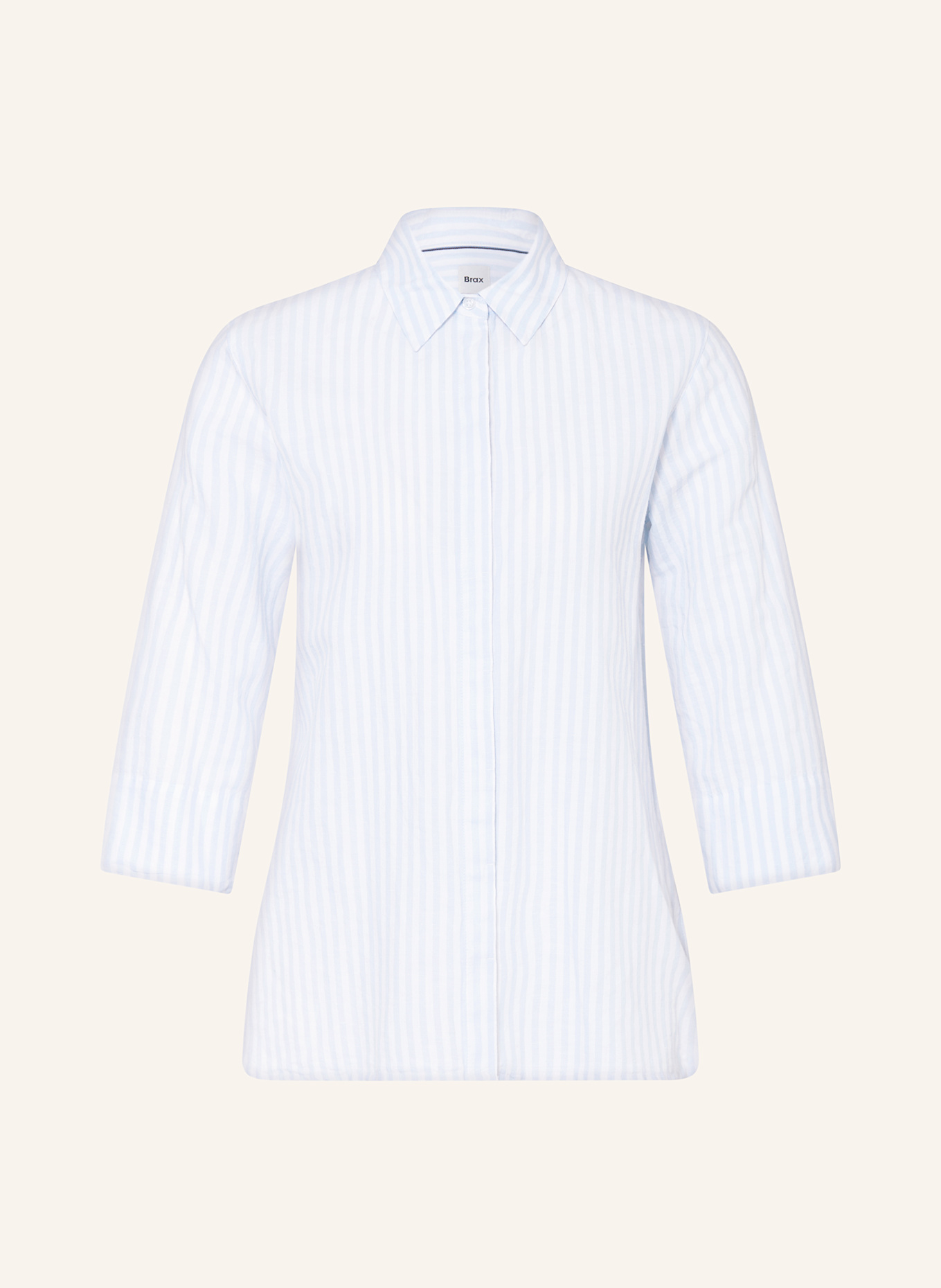 BRAX Hemdbluse VICKI mit Leinen: HELLBLAU / WEISS