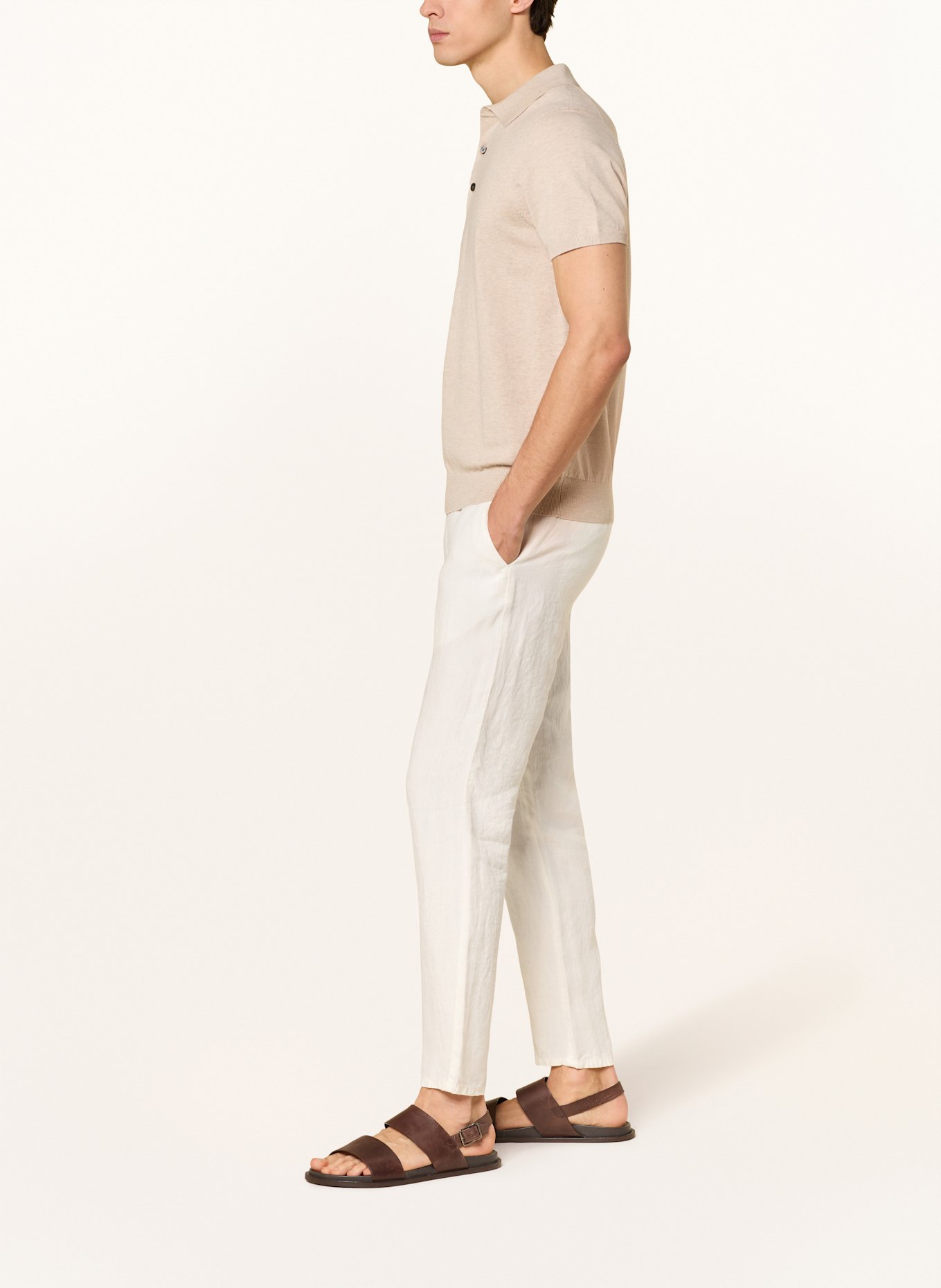 BRAX Leinenhose FABIO JOK im Jogging-Stil Regular Fit: WEISS