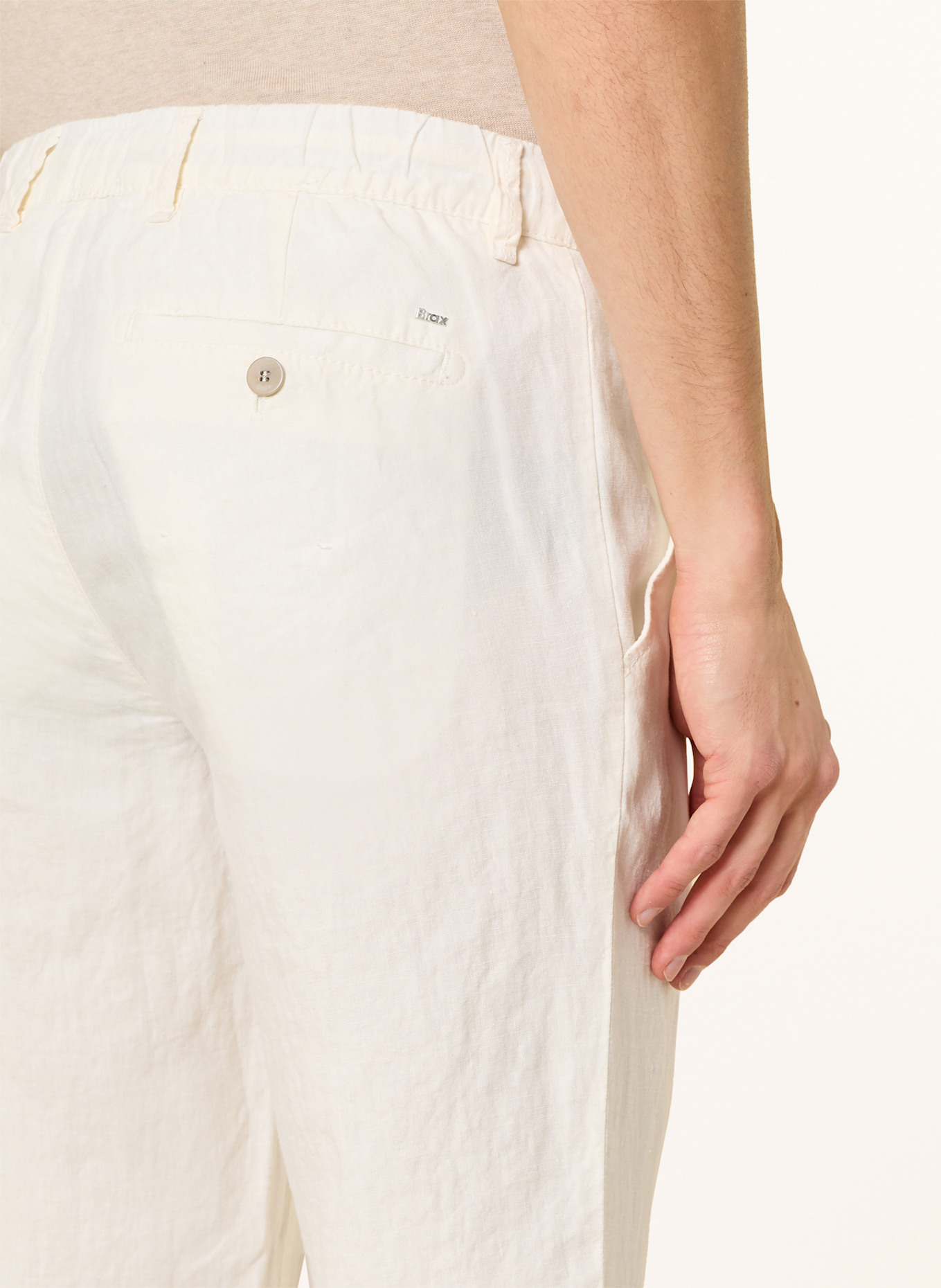 BRAX Leinenhose FABIO JOK im Jogging-Stil Regular Fit: WEISS
