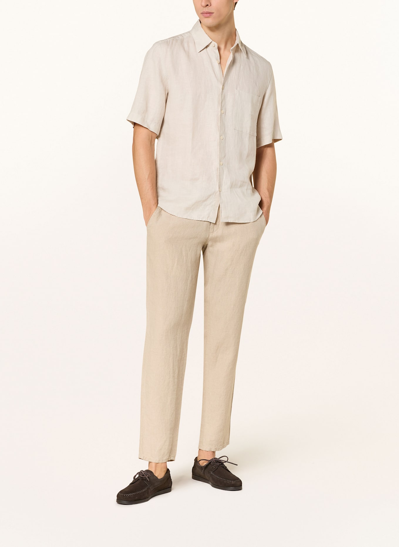 BRAX Leinenhose FABIO JOK im Jogging-Stil Regular Fit: BEIGE