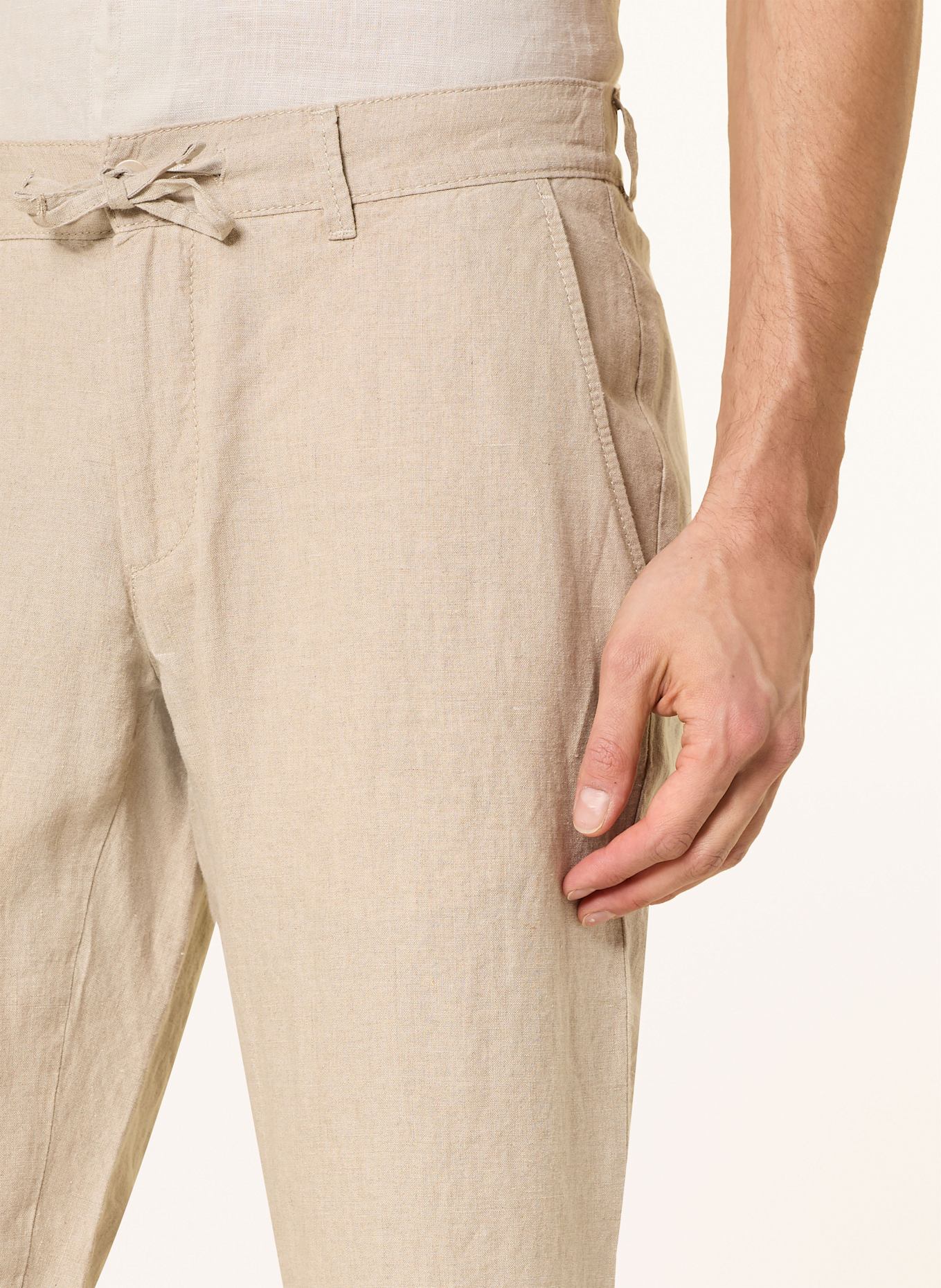 BRAX Leinenhose FABIO JOK im Jogging-Stil Regular Fit: BEIGE