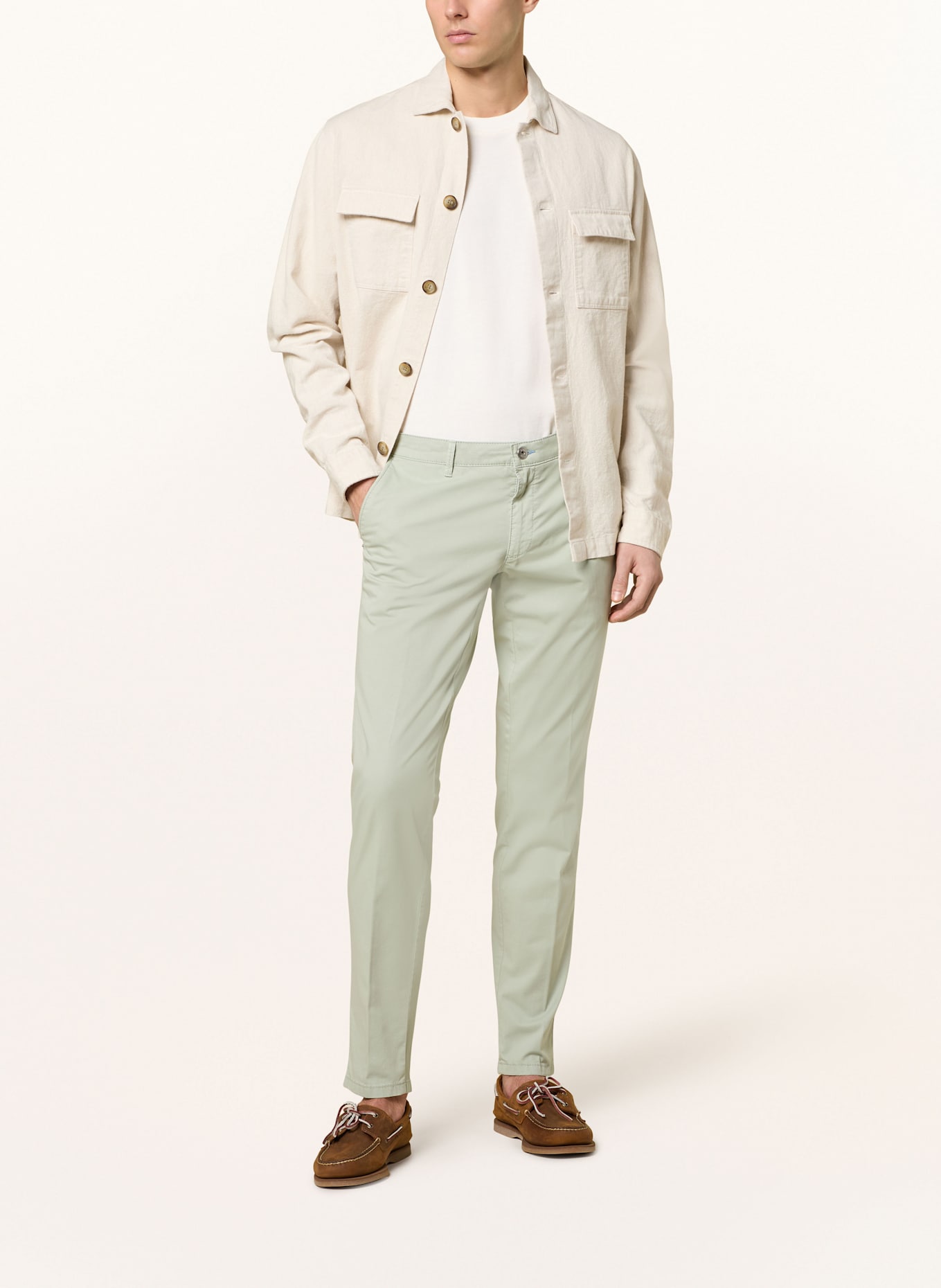 BRAX Chinosy SILVIO slim fit: JASNOZIELONY