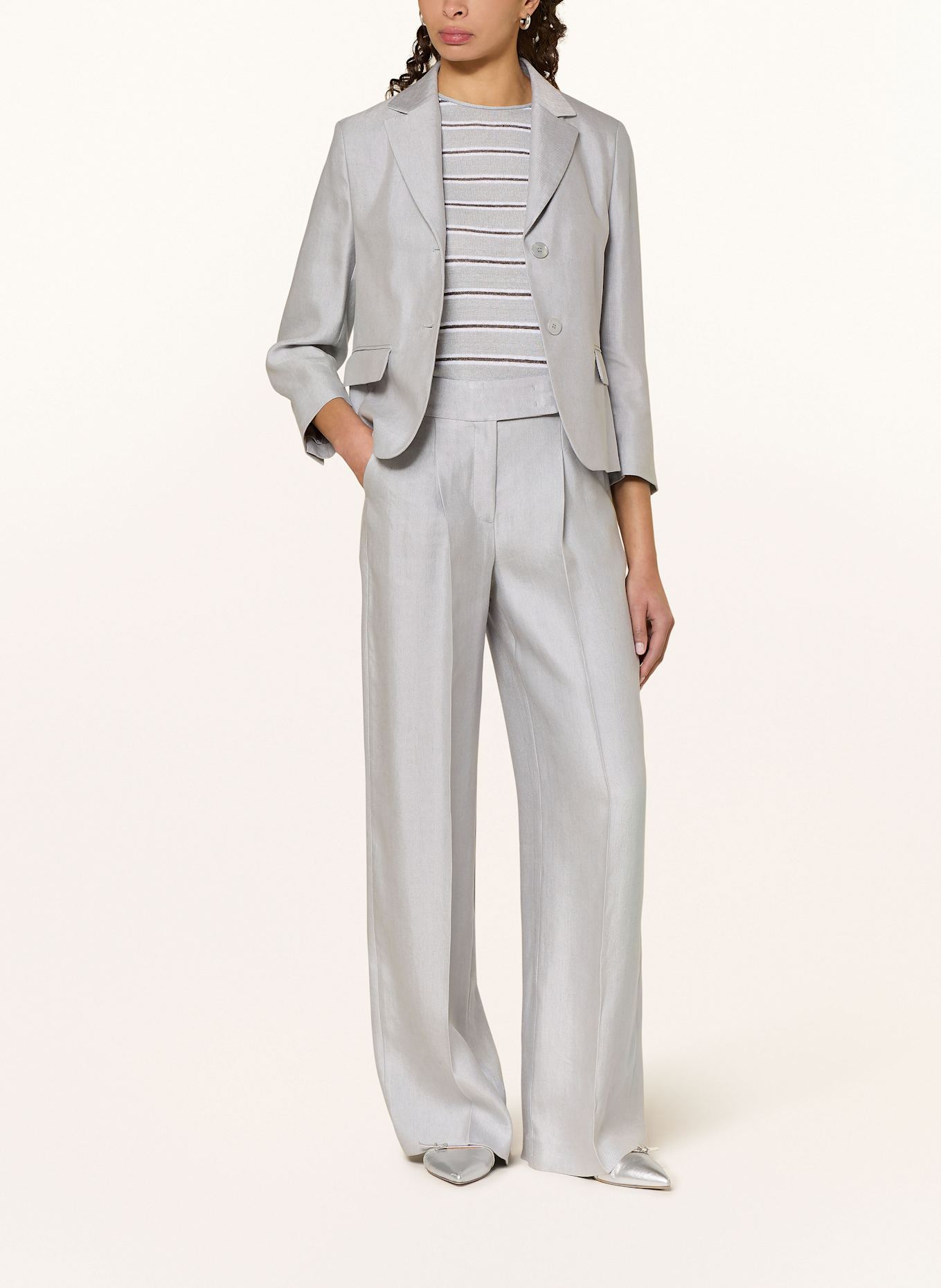 LUISA CERANO Blazer mit Leinen: HELLGRAU