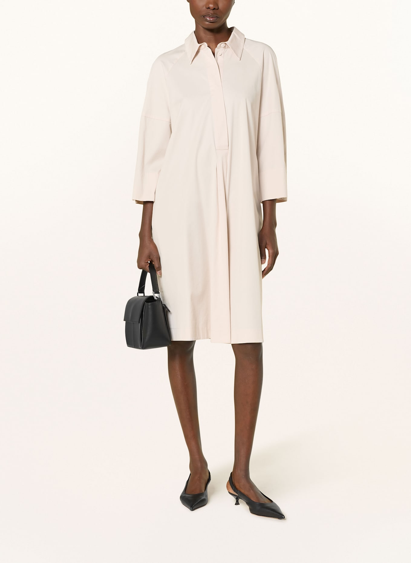 MARC CAIN Shirt dress with 3/4 sleeves: CREAM