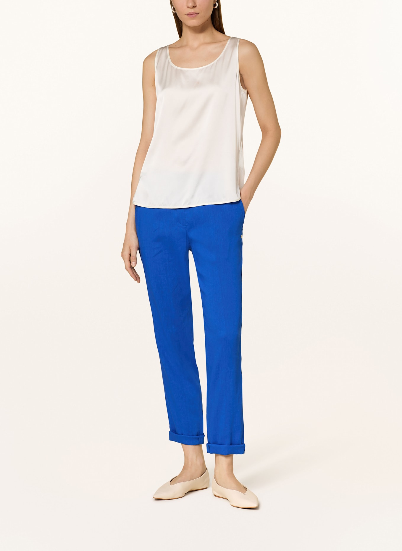 MARC CAIN RHODOS trousers with linen: 366 gentian