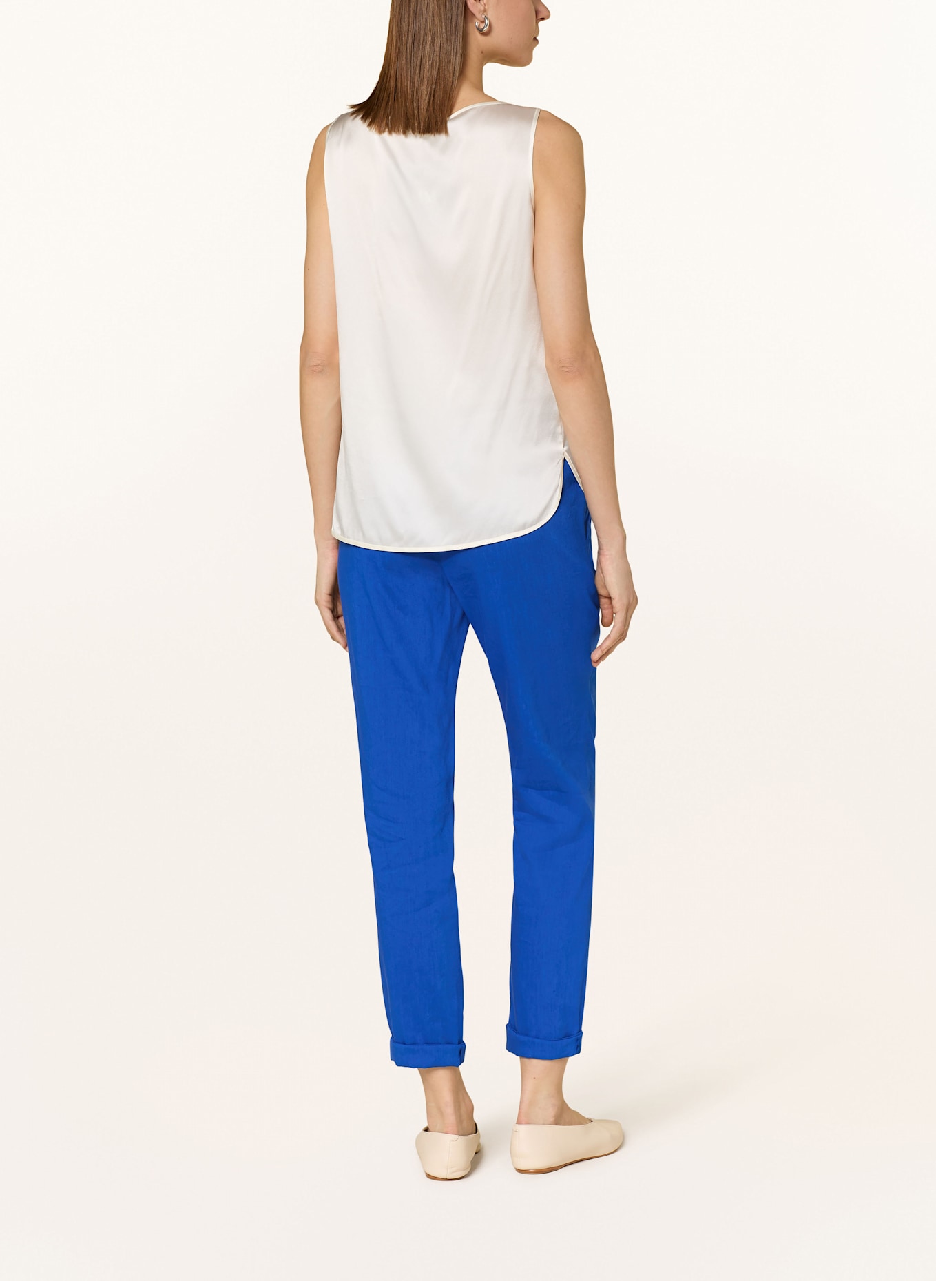 MARC CAIN RHODOS trousers with linen: 366 gentian