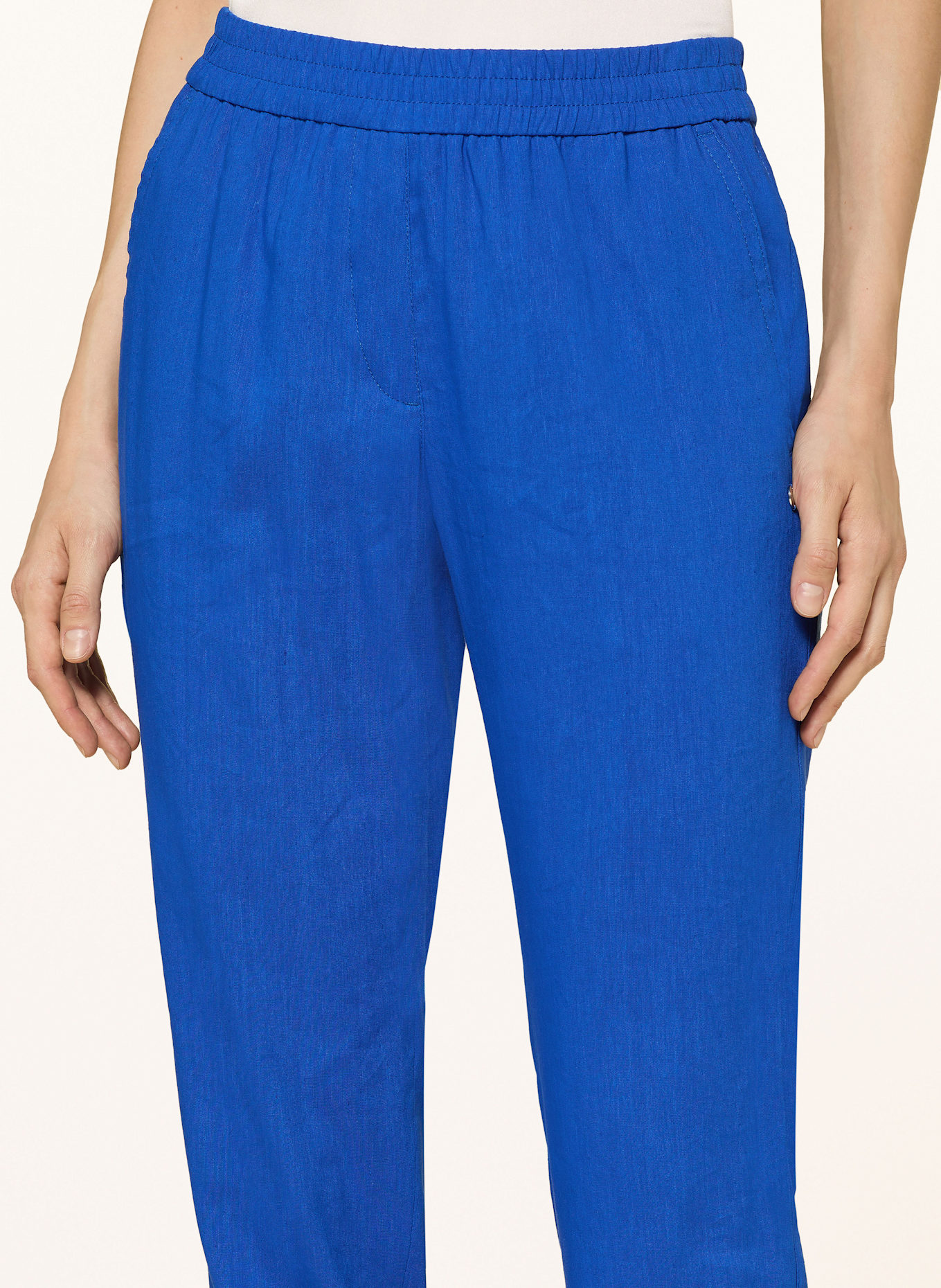 MARC CAIN RHODOS trousers with linen: 366 gentian