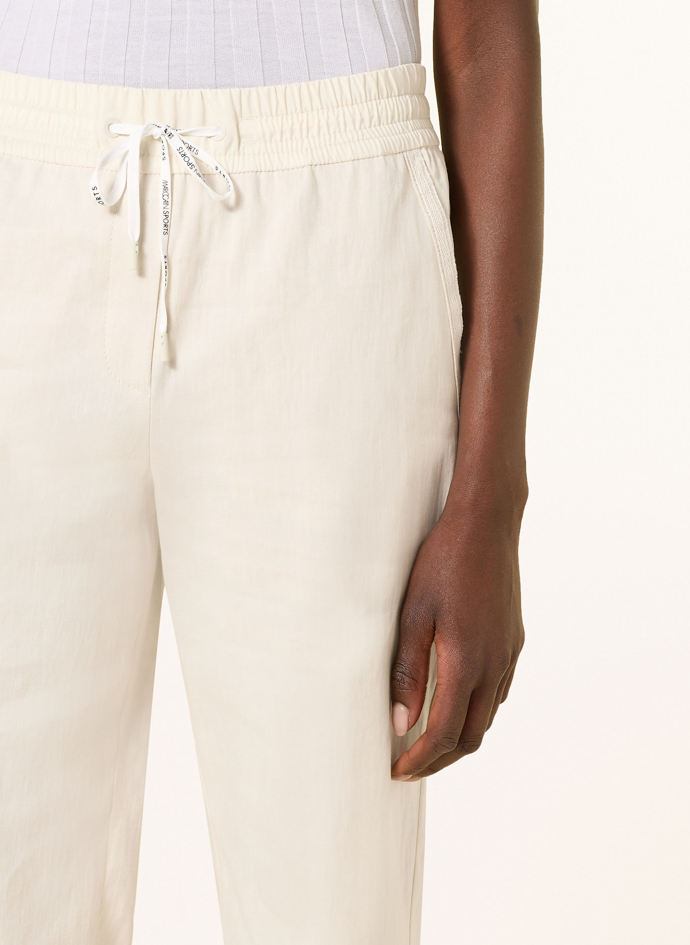 MARC CAIN Marlenehose WASHINGTON mit Leinen: 113 powder cream