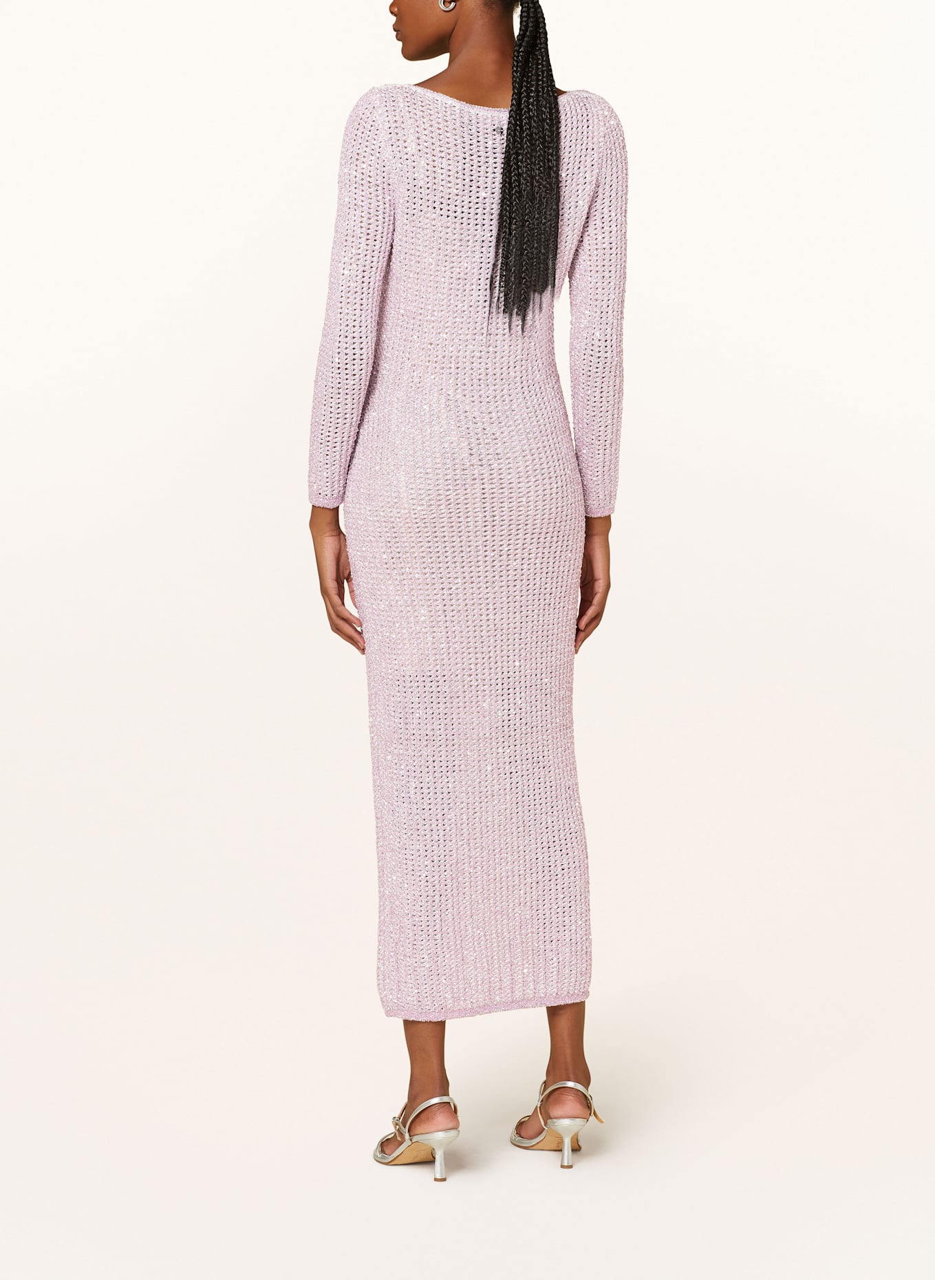 MARC CAIN Strickkleid mit Pailletten: ROSÉ