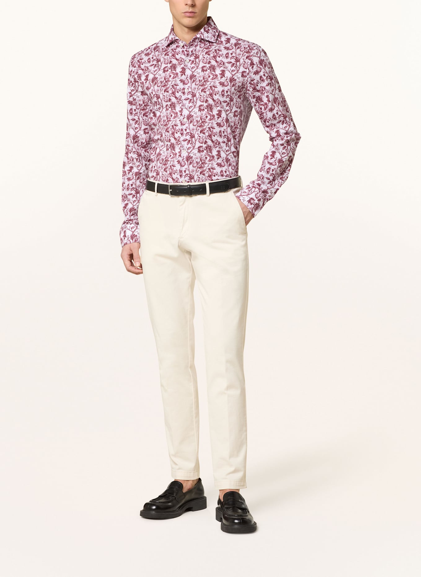 JOOP! Hemd PAI Slim Fit: DUNKELROT/ WEISS