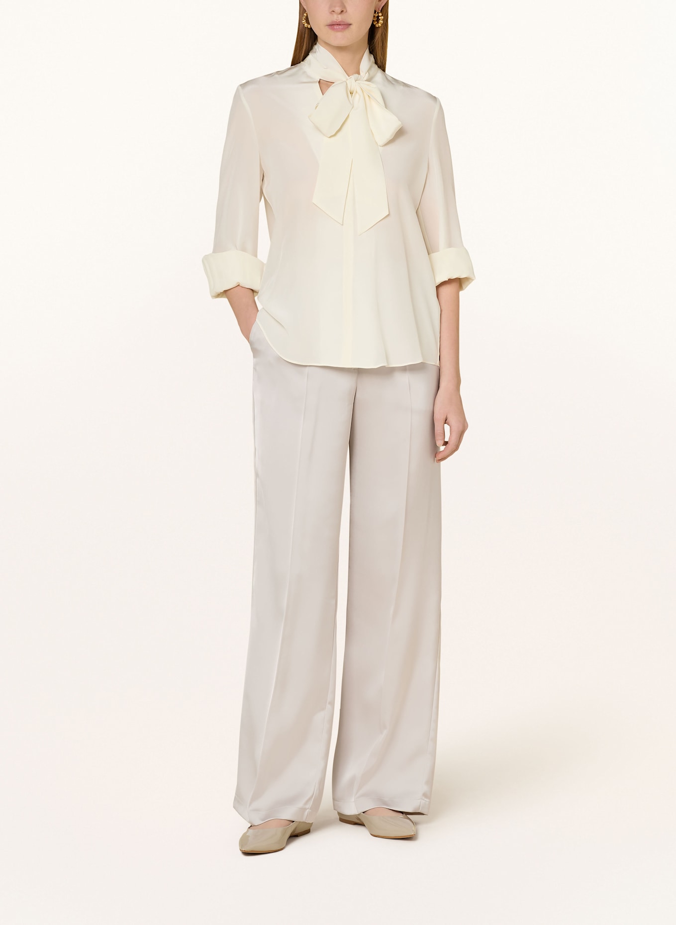 JOOP! PEARL satin trousers: LIGHT GRAY