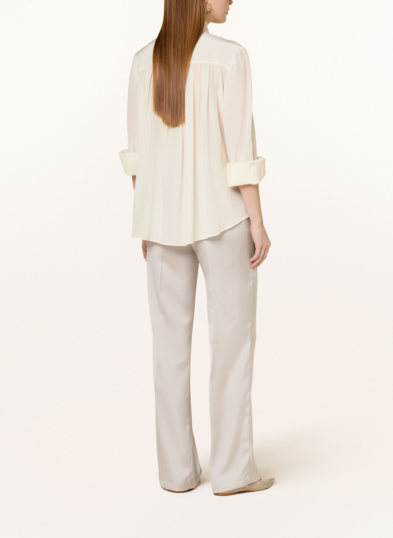 JOOP! PEARL satin trousers: LIGHT GRAY