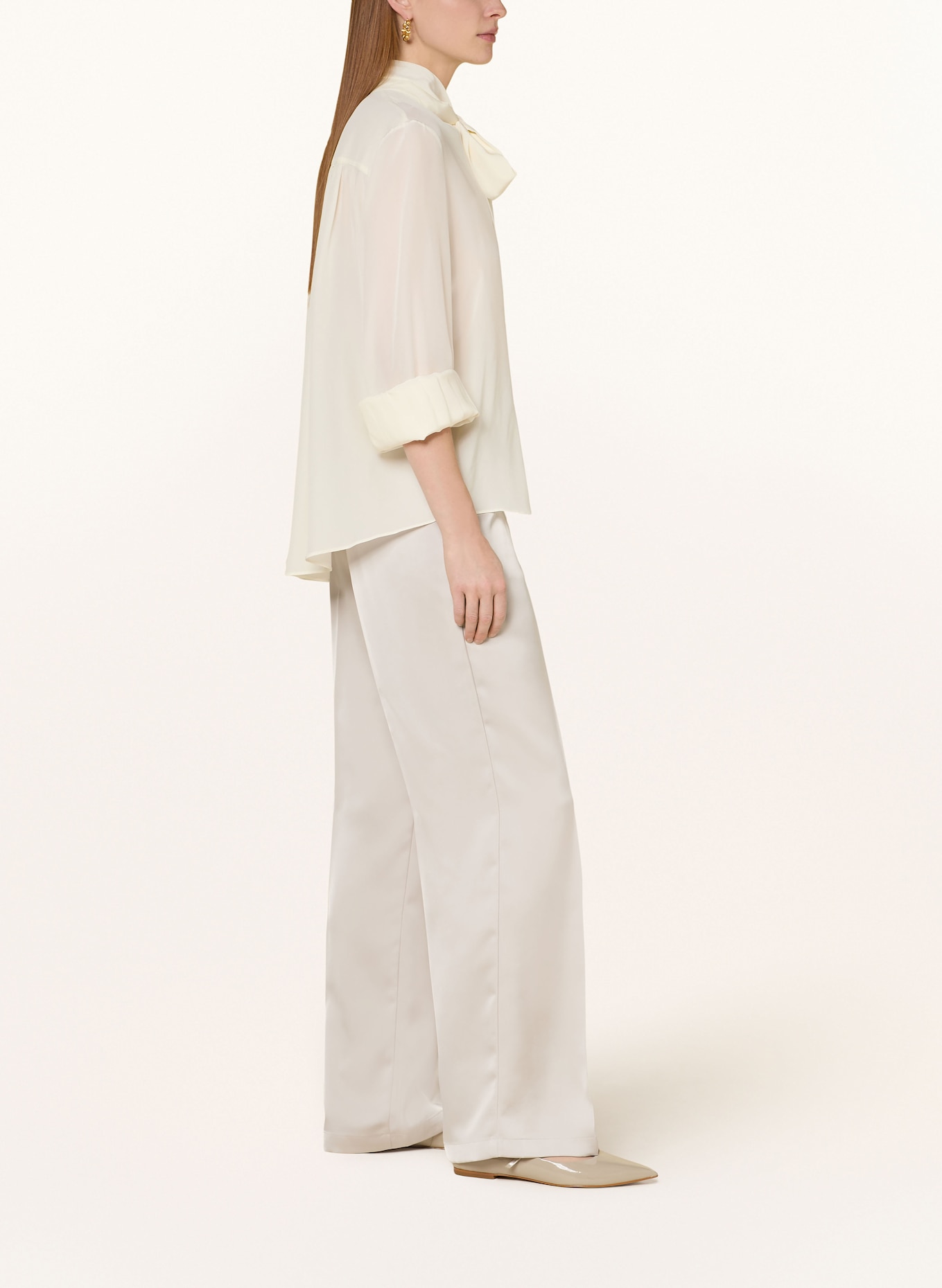 JOOP! PEARL satin trousers: LIGHT GRAY