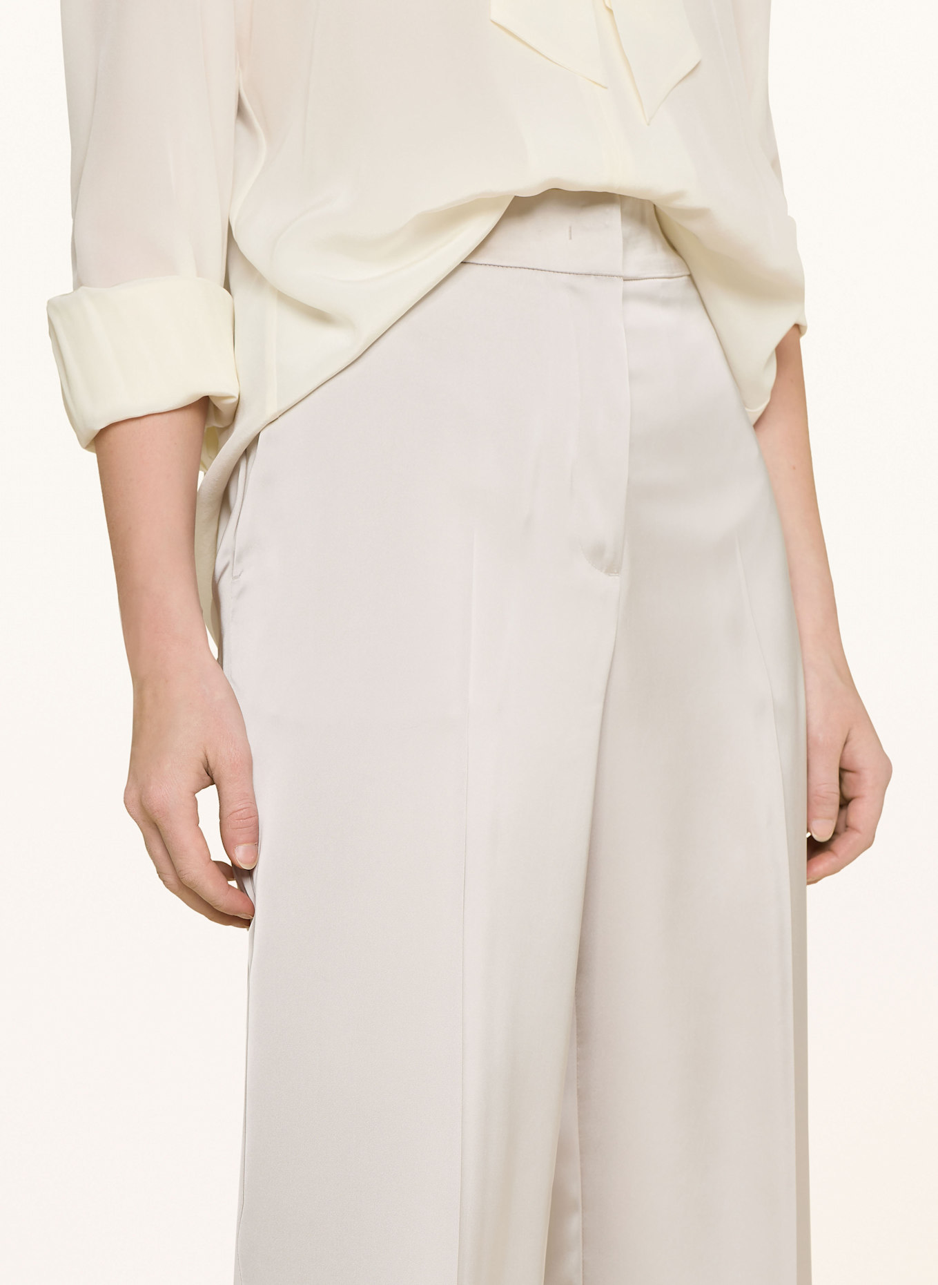 JOOP! PEARL satin trousers: LIGHT GRAY