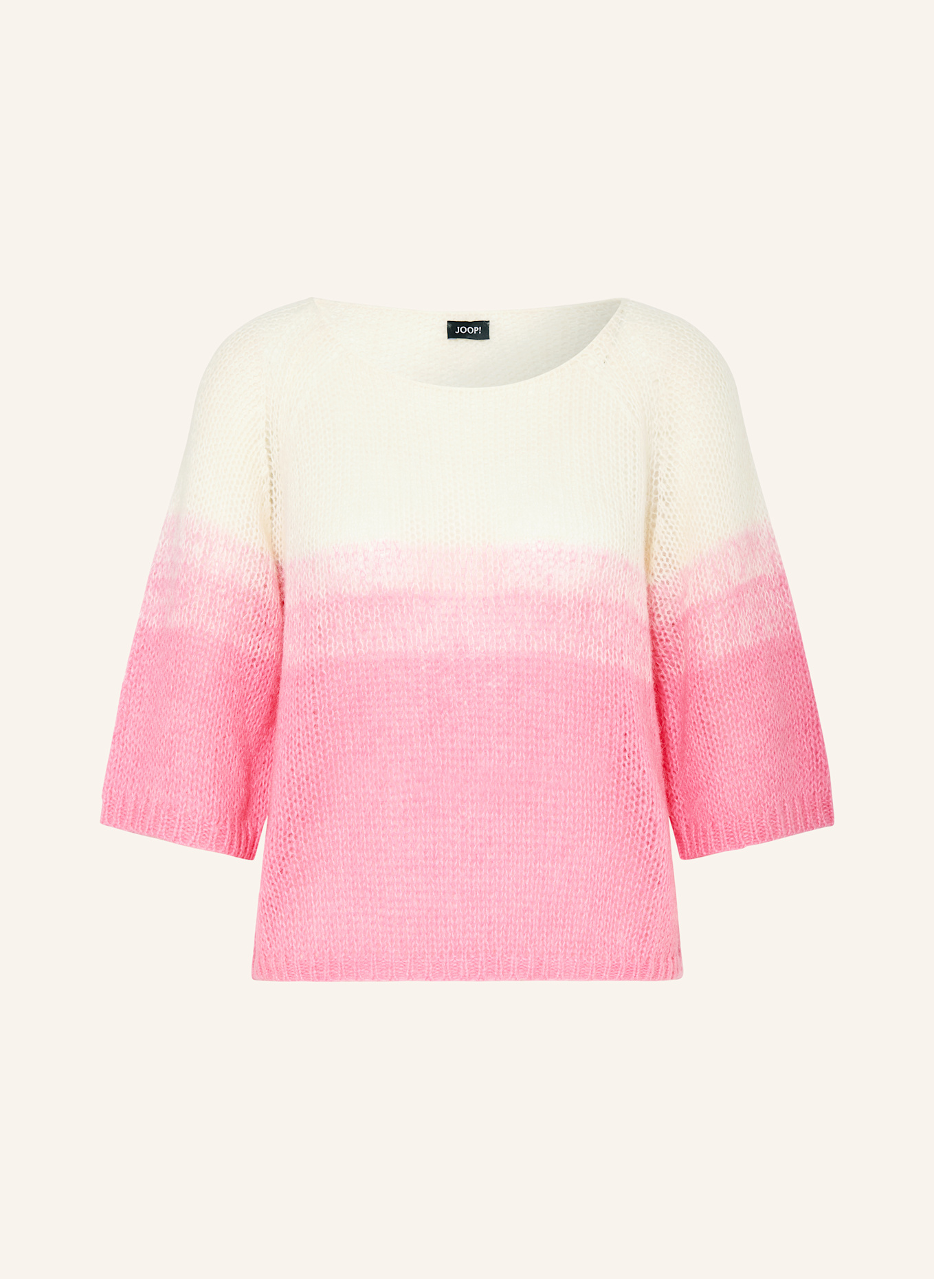 JOOP! Strickshirt KATO mit Alpaka: WEISS/ PINK