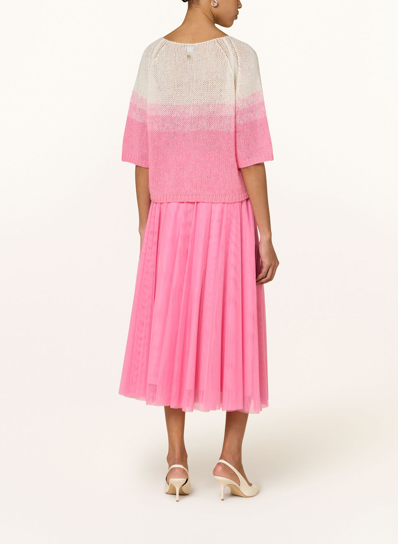 JOOP! Strickshirt KATO mit Alpaka: WEISS/ PINK