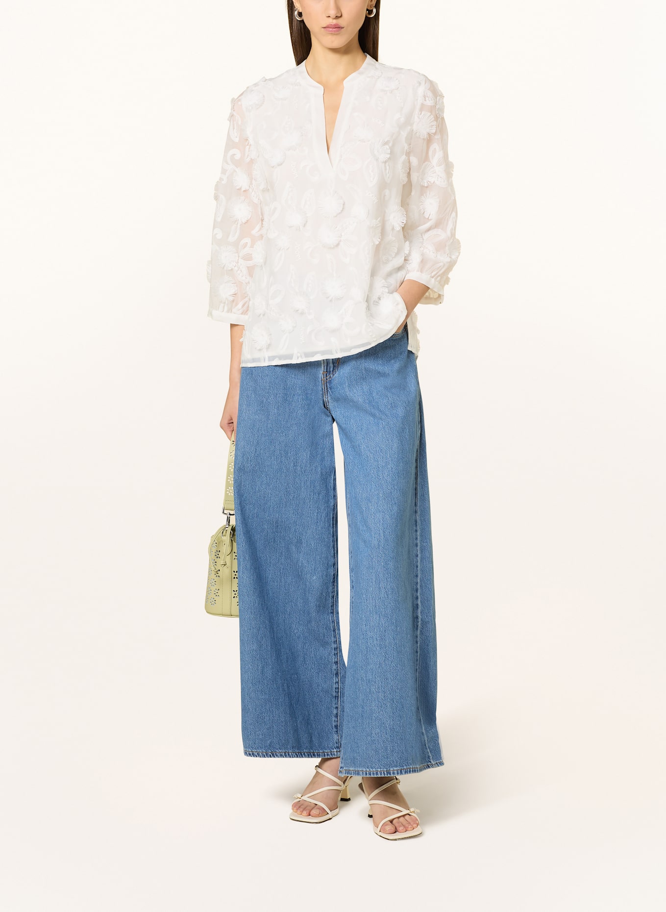 JOOP! BELLE shirt blouse with 3/4 sleeves: BEIGE