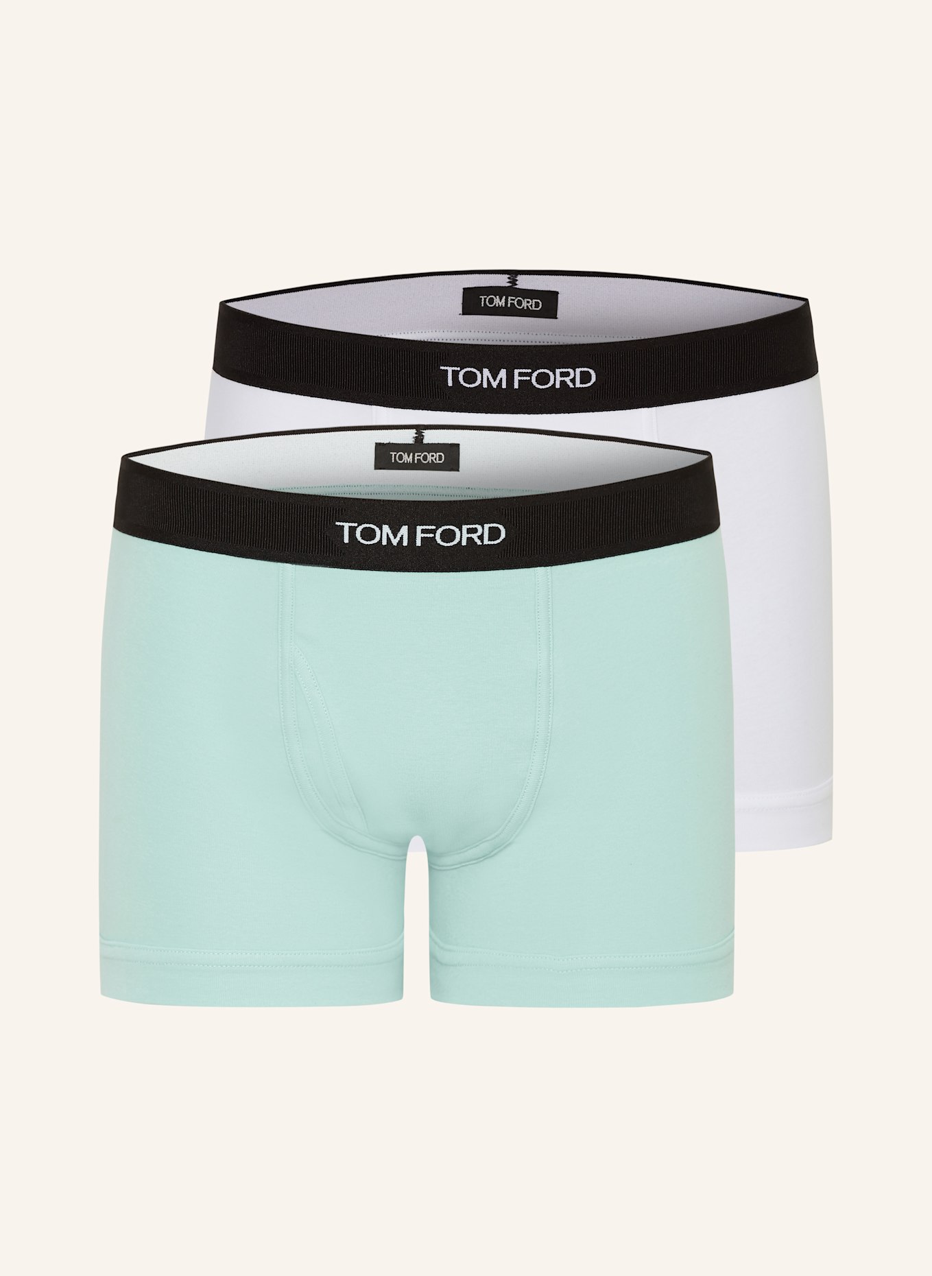 TOM FORD 2-pack boxer shorts: WHITE / MINT