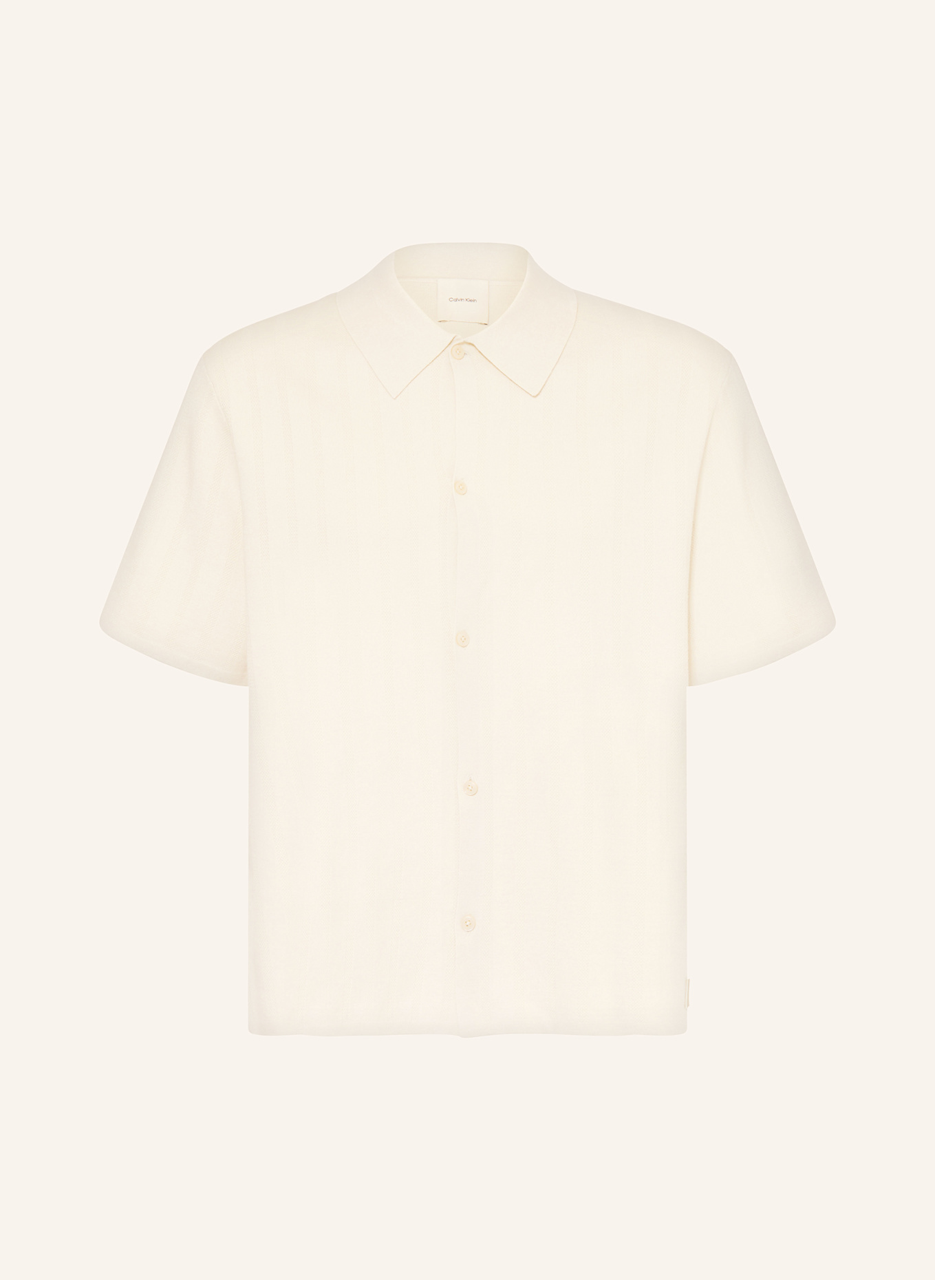 Calvin Klein Strickhemd Comfort Fit, Farbe: CREME (Bild 1)