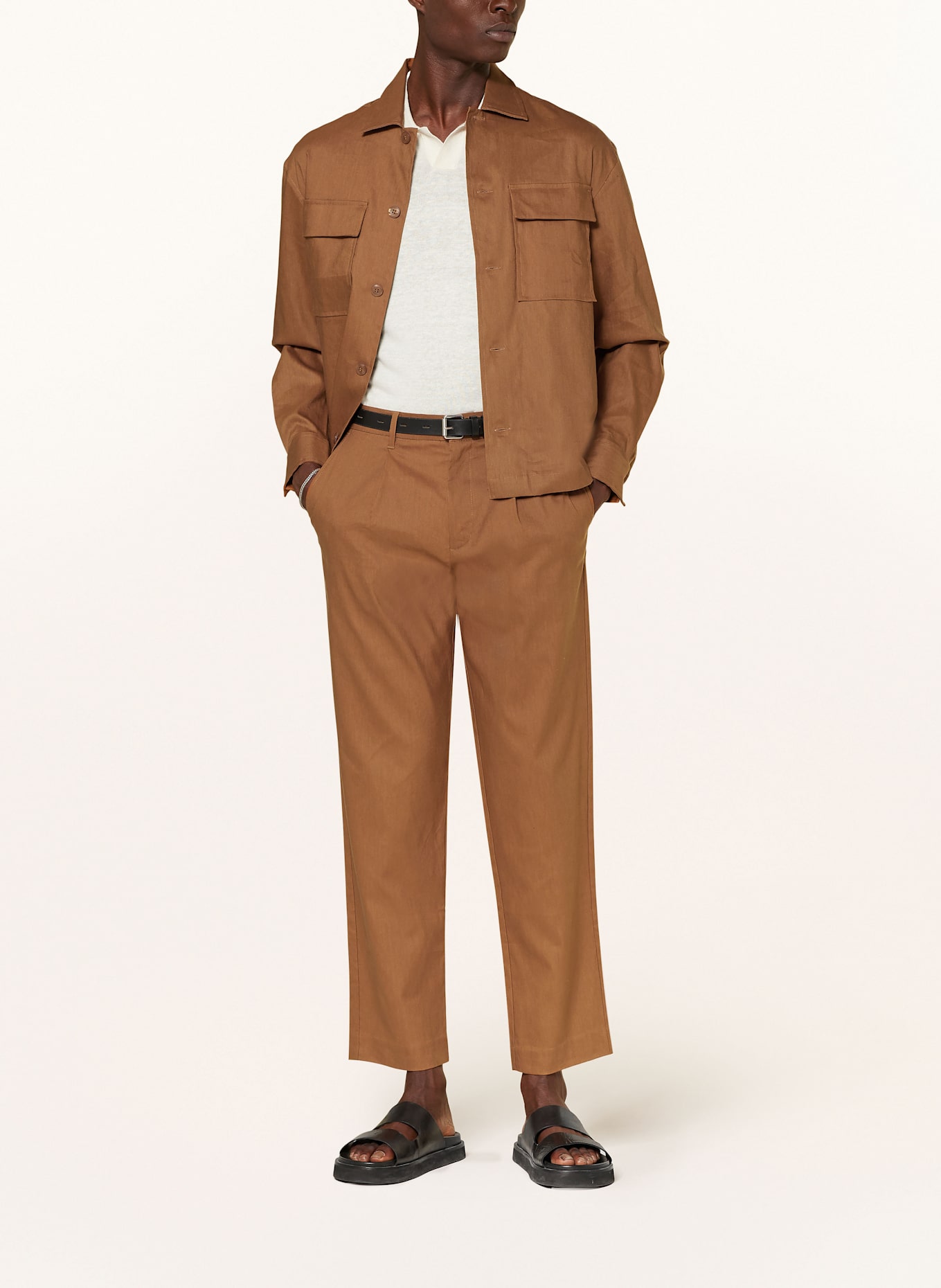 Calvin Klein Chino Relaxed Tapered Fit mit Leinen: DUNKELORANGE