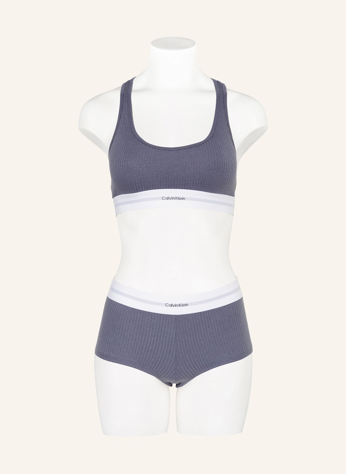 Calvin Klein Bustier COTTON MODAL STRETCH RIB: BLAUGRAU