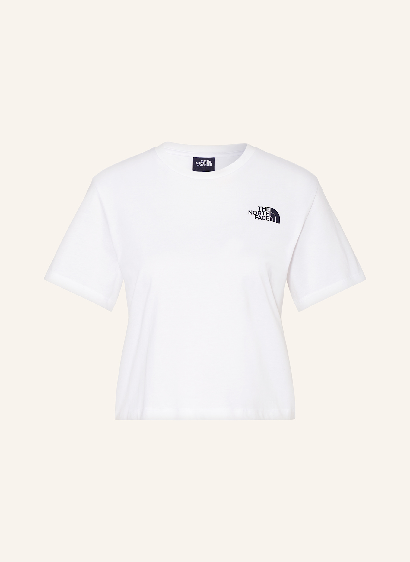 THE NORTH FACE T-Shirt SIMPLE DOME CROPPED: WEISS/ SCHWARZ