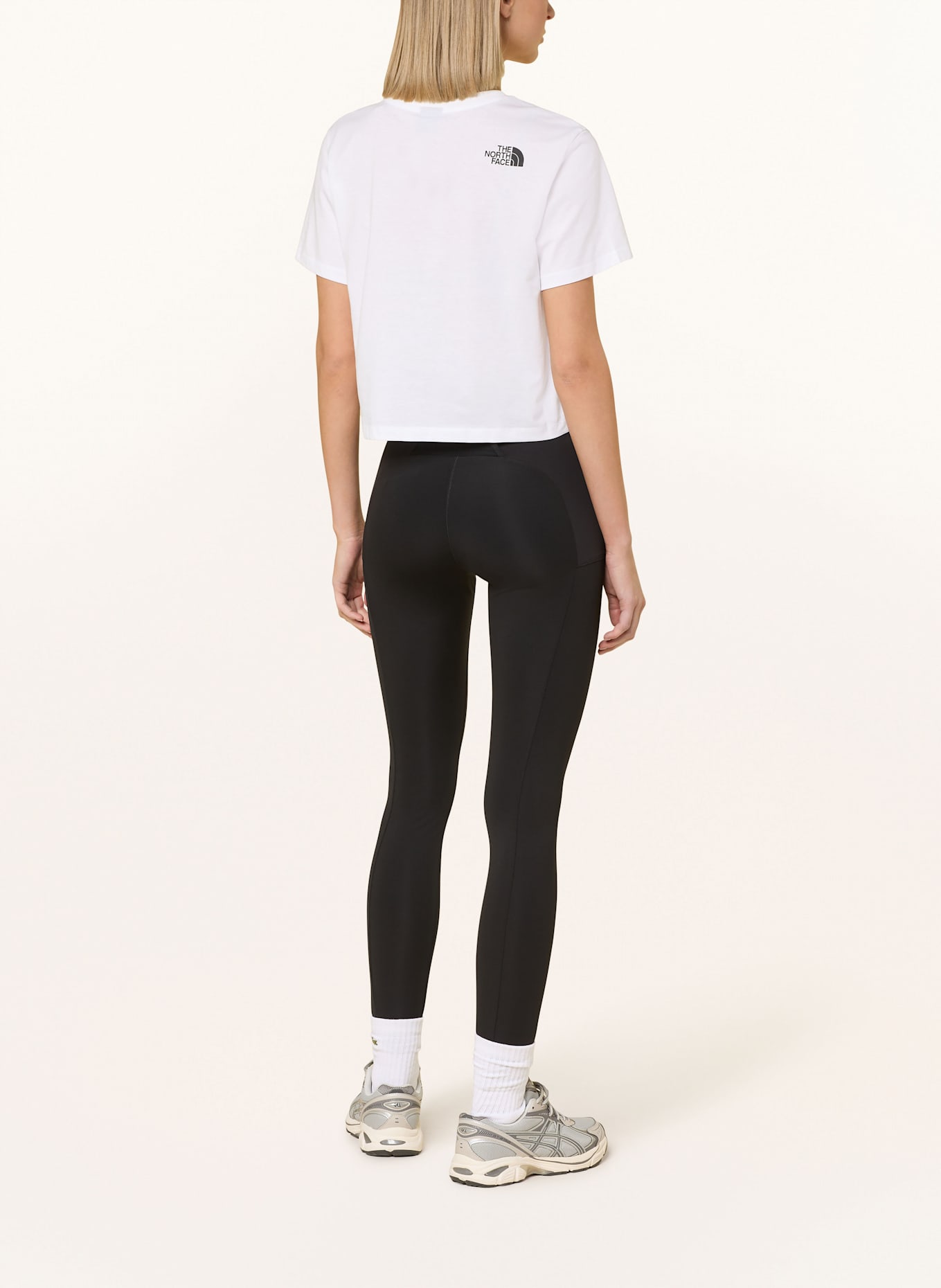 THE NORTH FACE T-Shirt SIMPLE DOME CROPPED: WEISS/ SCHWARZ