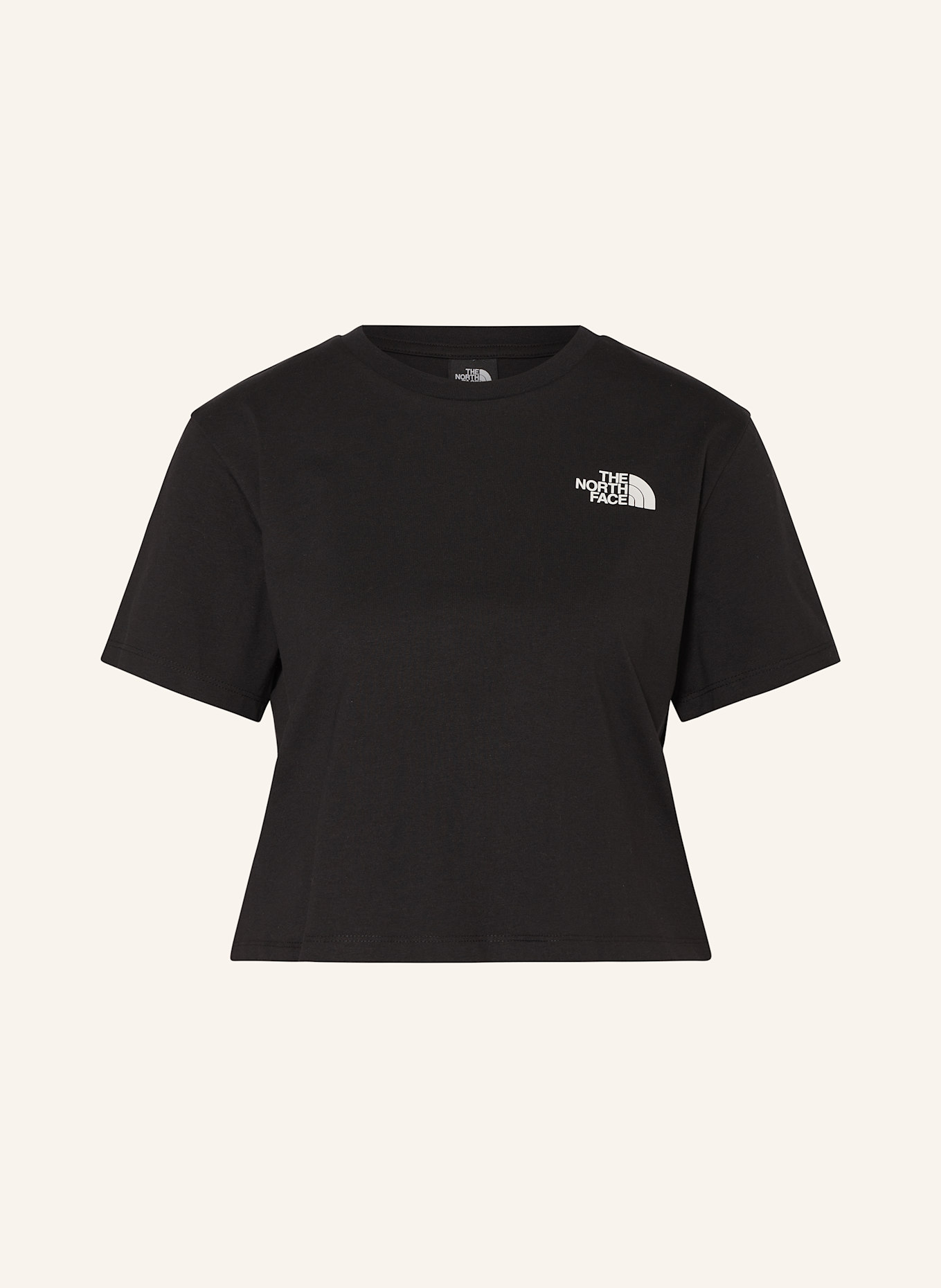 THE NORTH FACE T-Shirt SIMPLE DOME CROPPED: SCHWARZ/ WEISS