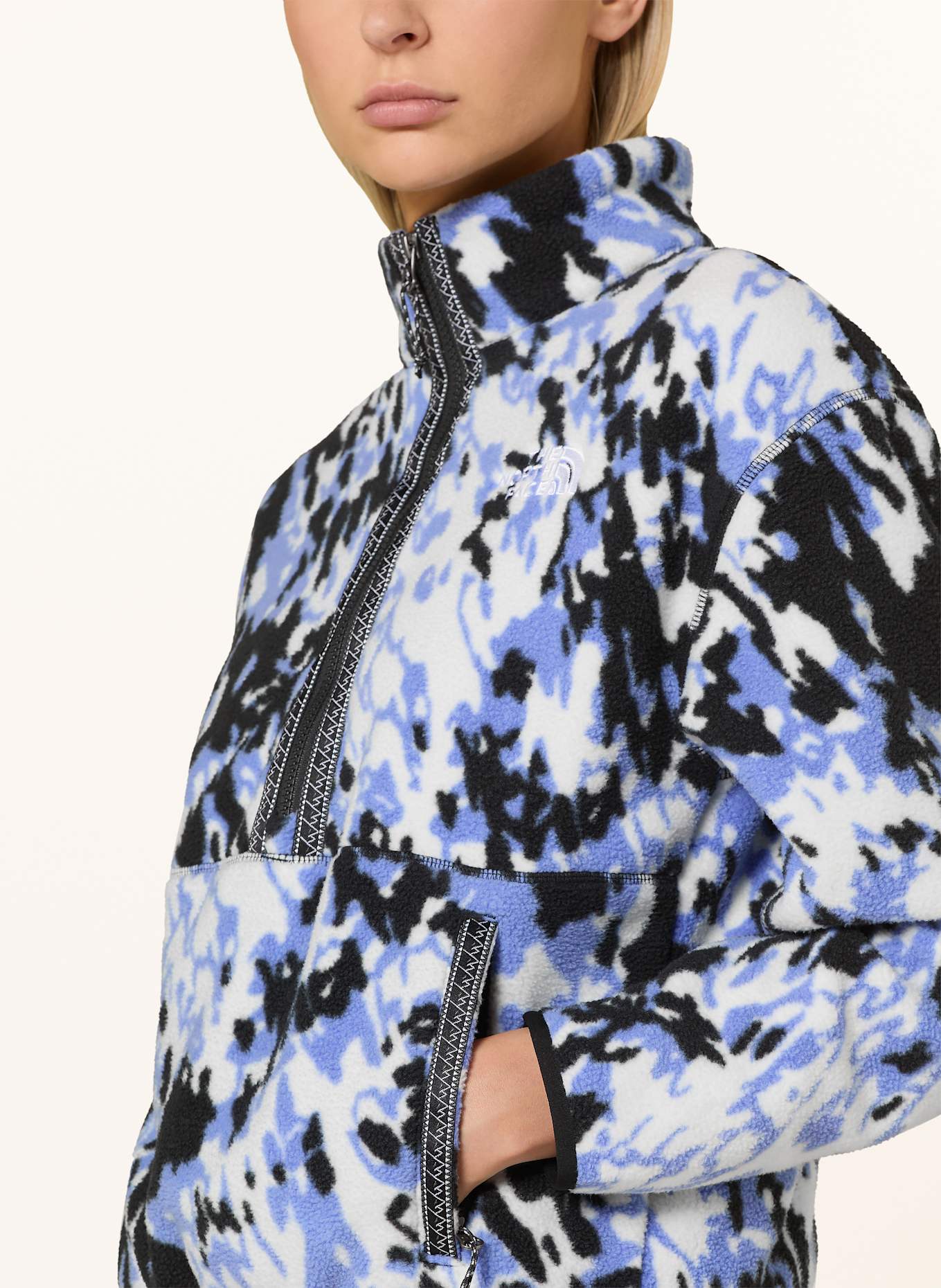 THE NORTH FACE Fleece-Troyer: SCHWARZ/ WEISS/ BLAU