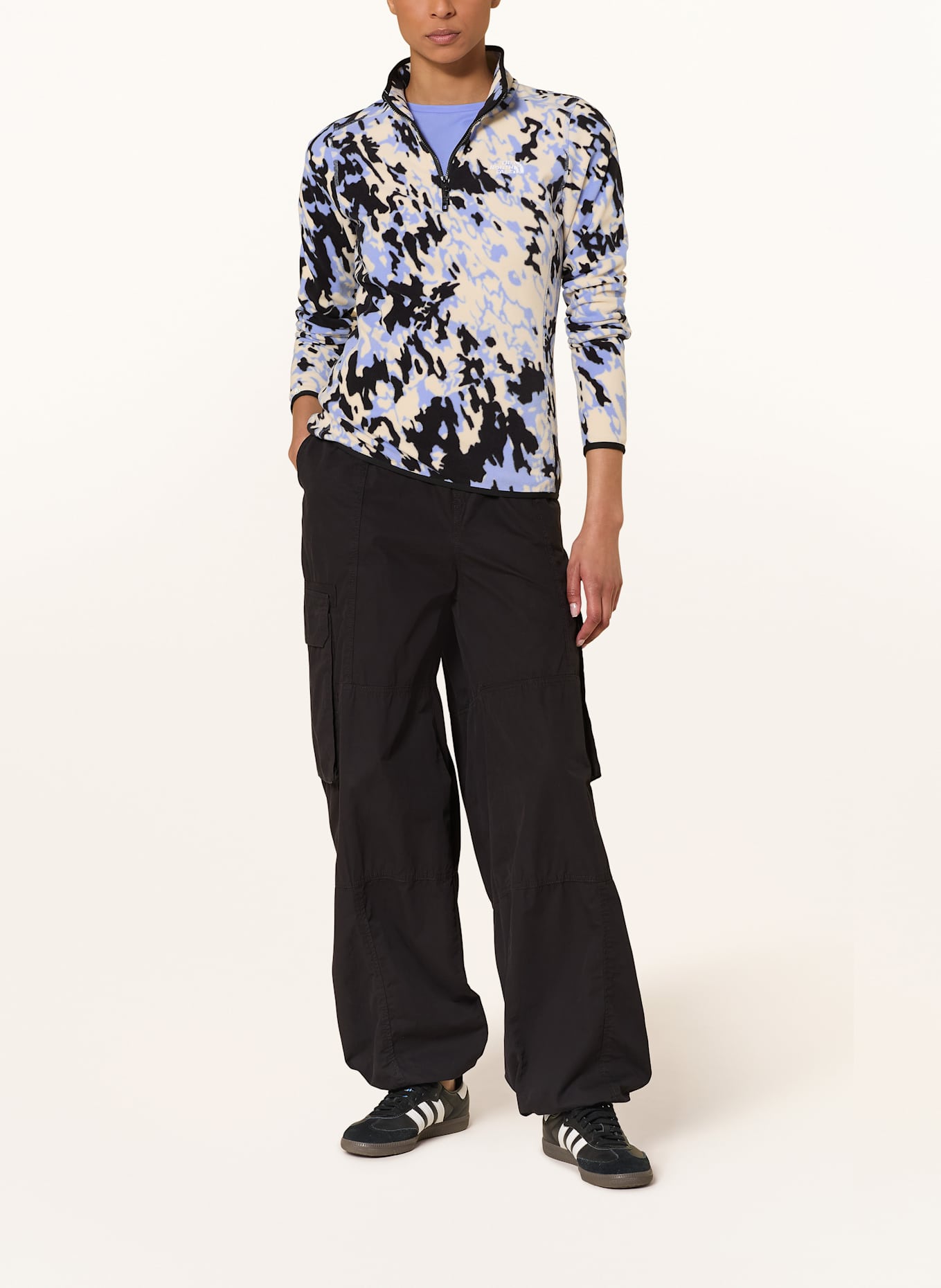 THE NORTH FACE Fleece-Troyer 100 GLACIER: BLAU/ SCHWARZ/ ECRU