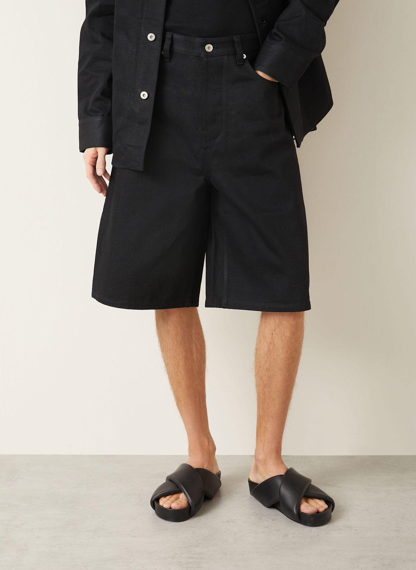 JIL SANDER Denim shorts in black