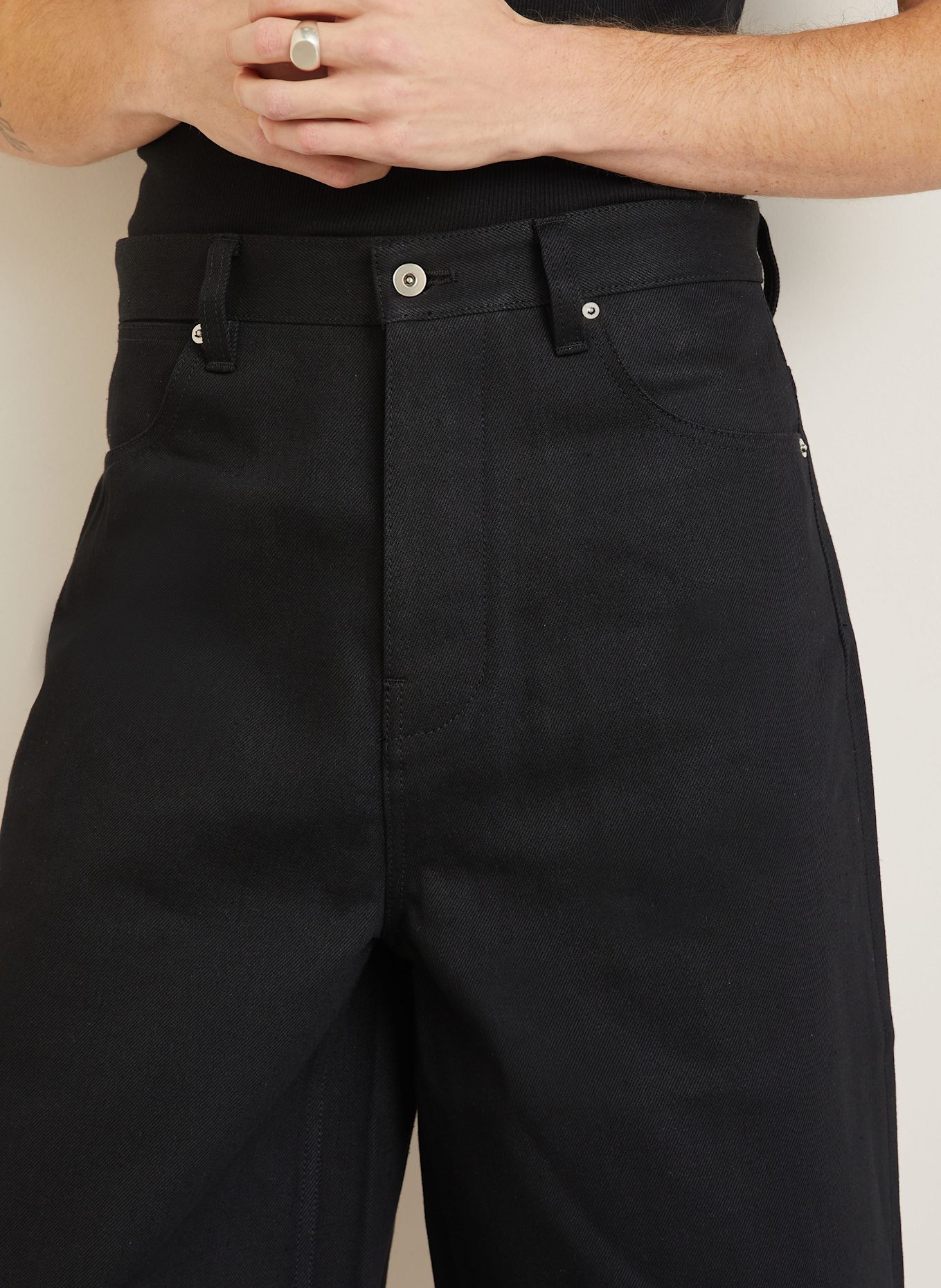 JIL SANDER Denim shorts in black