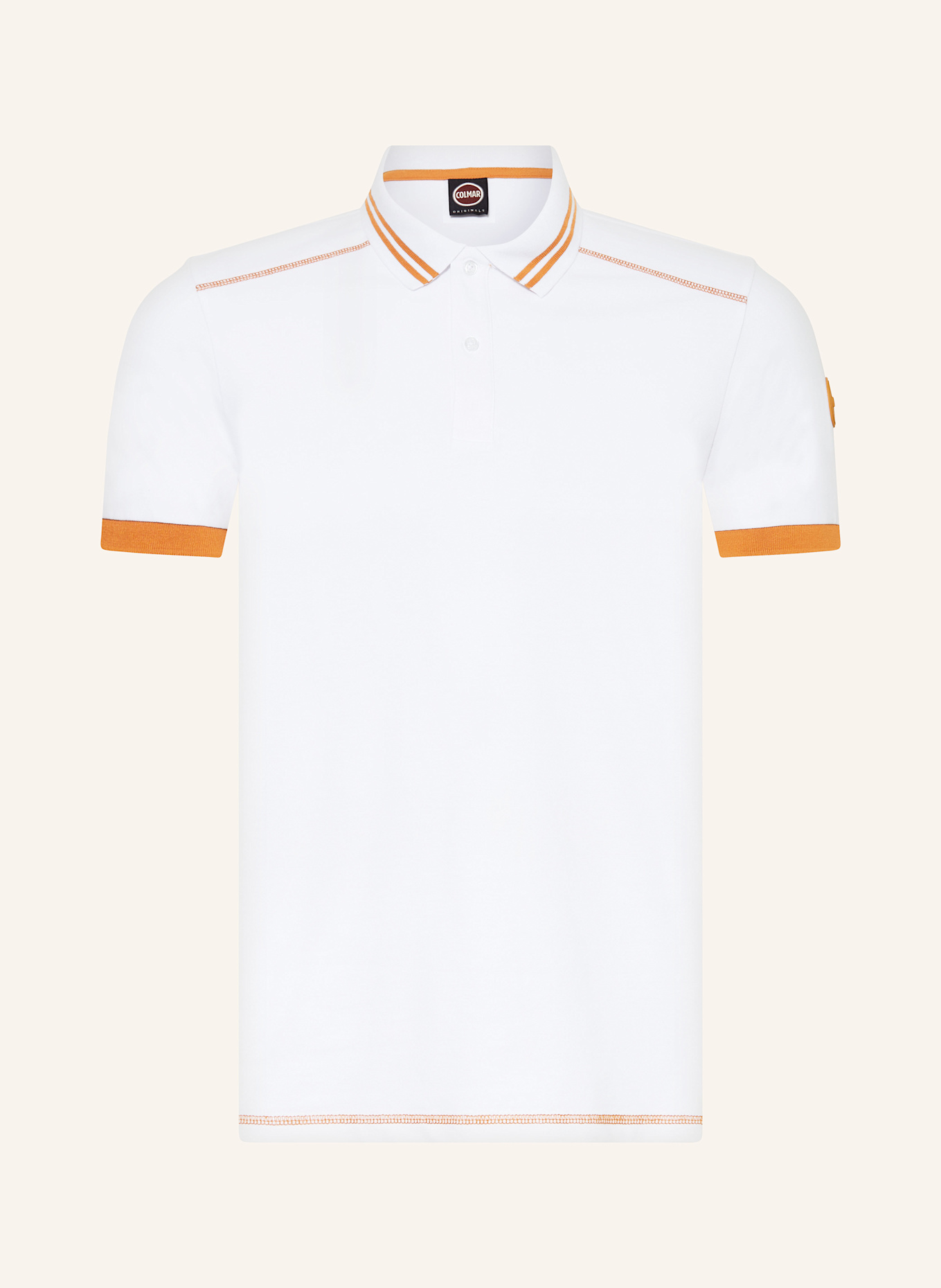 COLMAR Piqué poloshirt Regular Fit: WIT