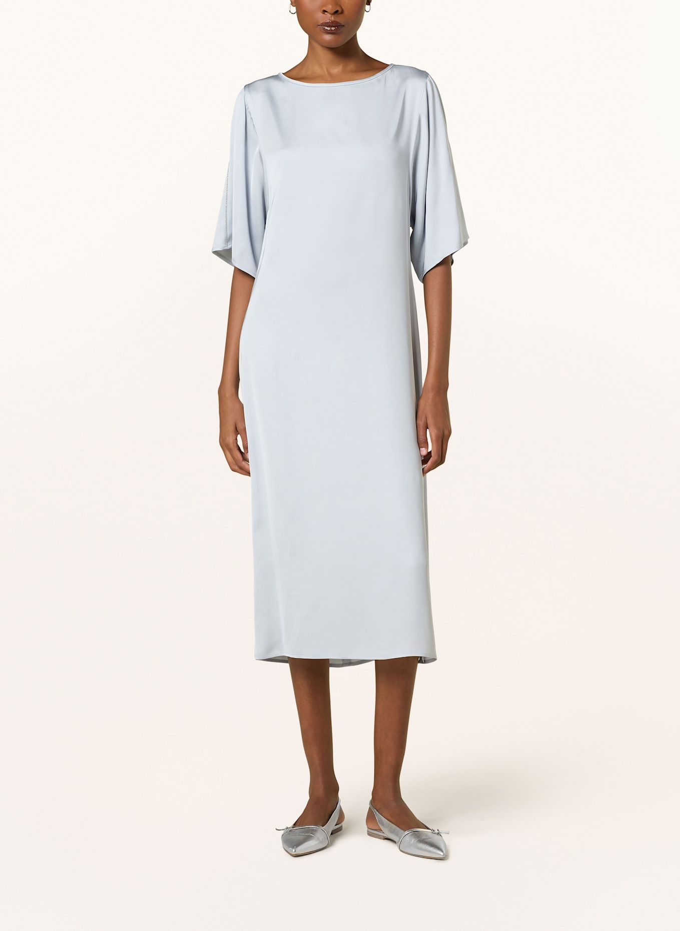 PESERICO Cocktail dress with decorative gems: LIGHT BLUE
