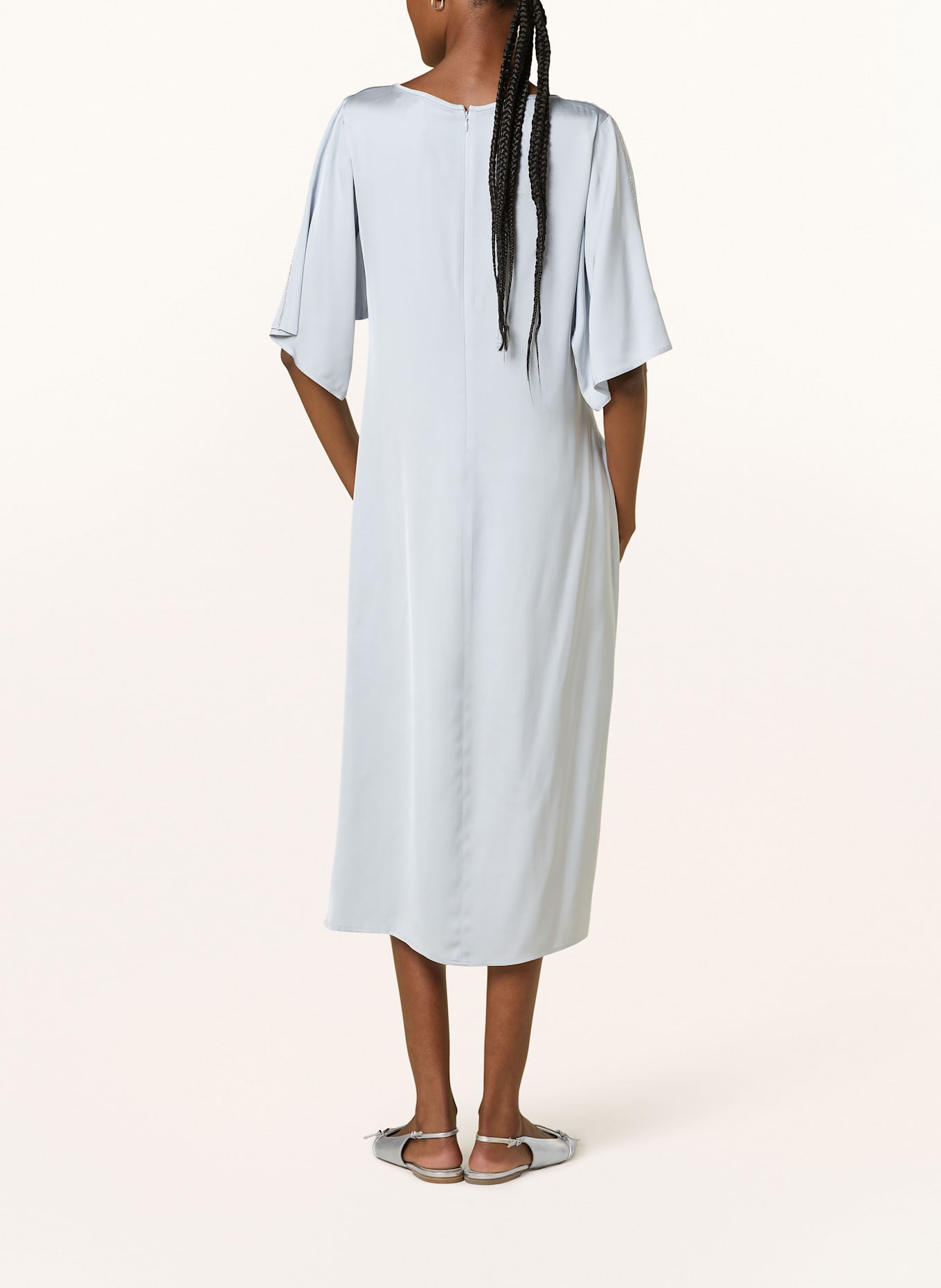 PESERICO Cocktail dress with decorative gems: LIGHT BLUE