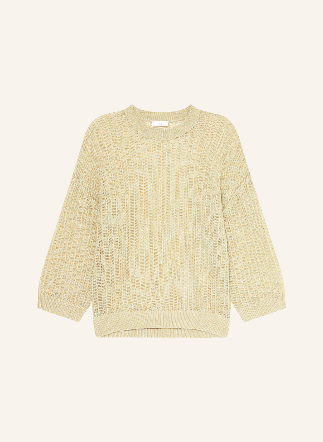 PESERICO Strickshirt mit Alpaka und Glitzergarn: HELLGRÜN