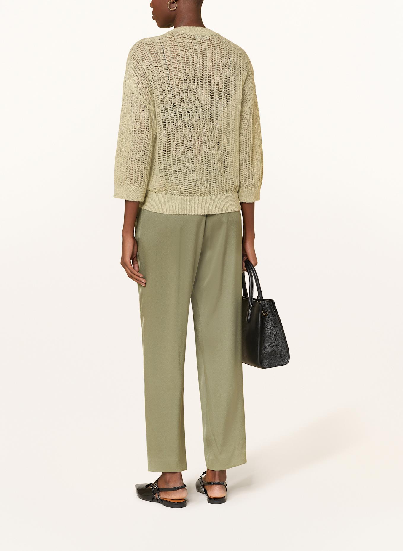 PESERICO Strickshirt mit Alpaka und Glitzergarn: HELLGRÜN