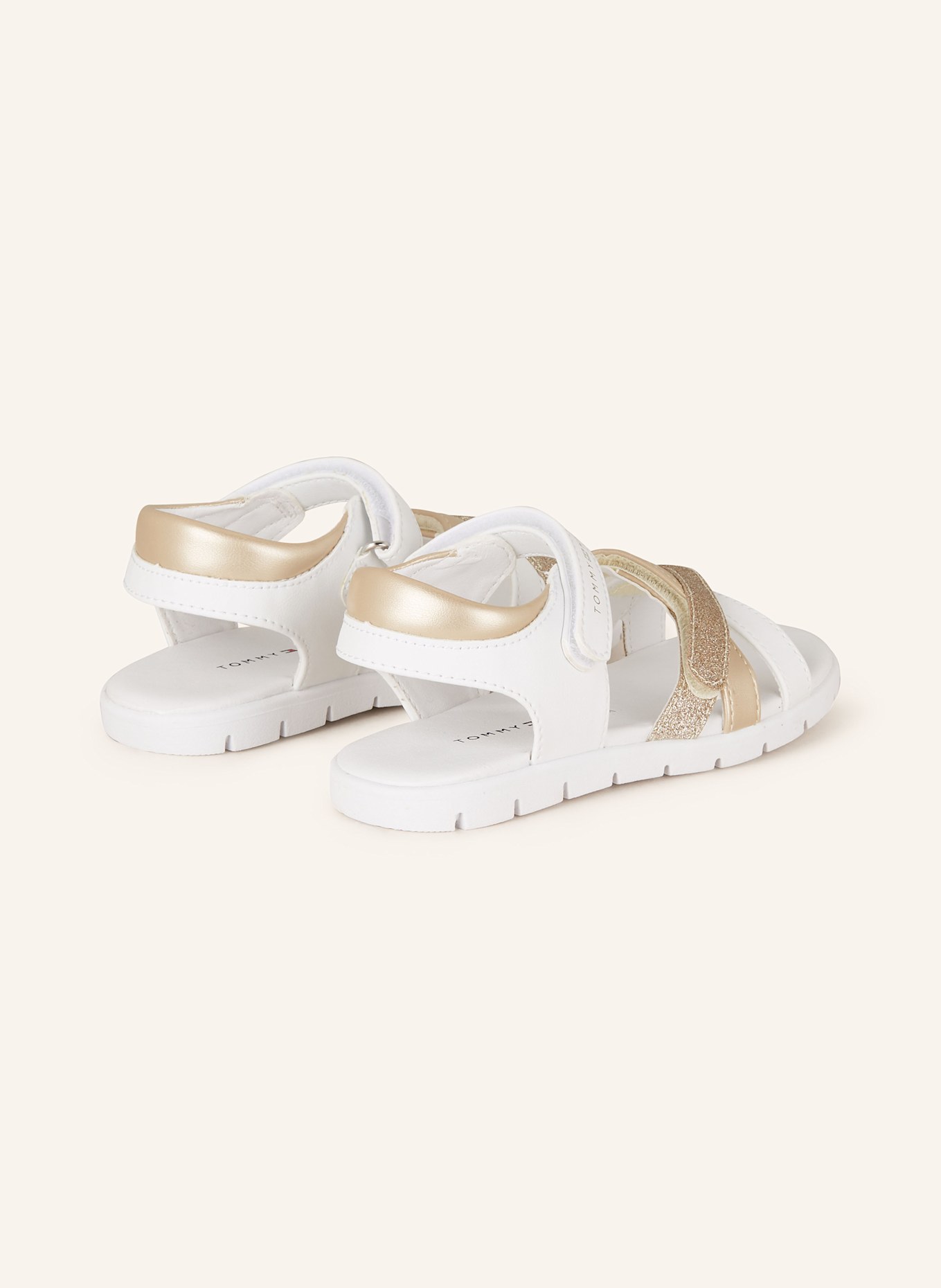 TOMMY HILFIGER Sandalen: WEISS/ GOLD