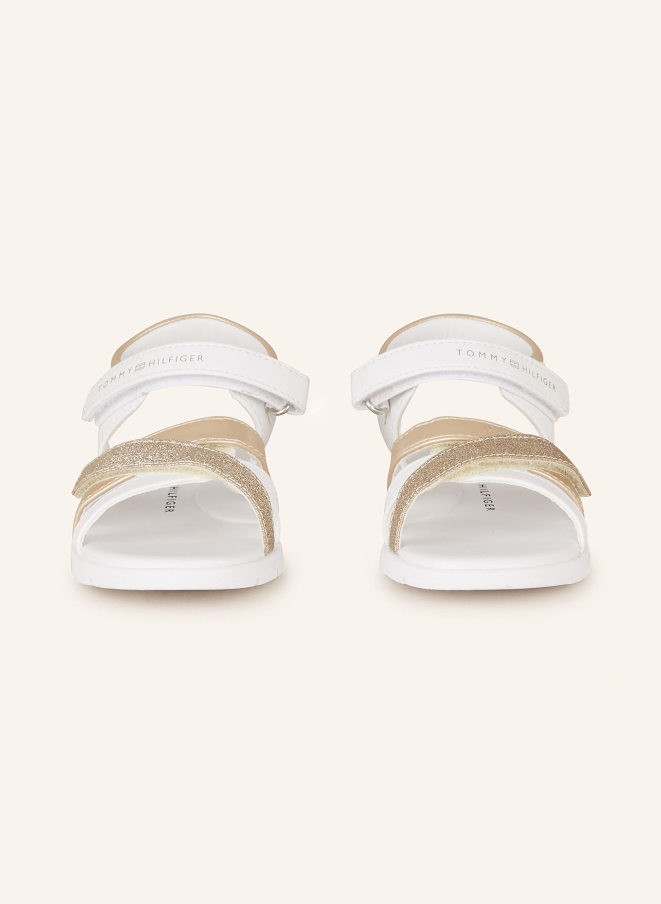 TOMMY HILFIGER Sandalen: WEISS/ GOLD