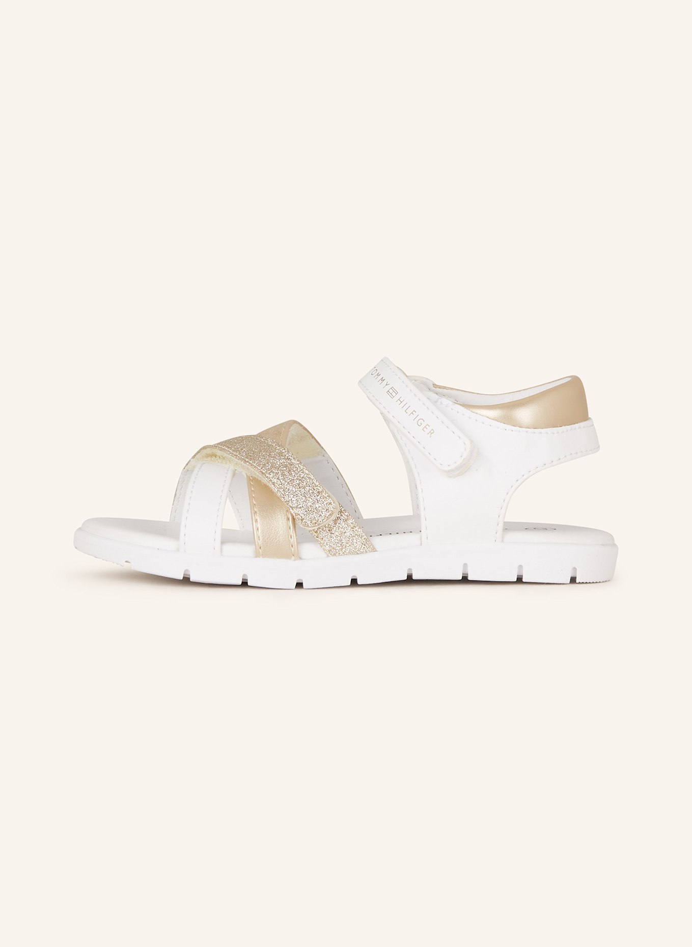 TOMMY HILFIGER Sandalen: WEISS/ GOLD