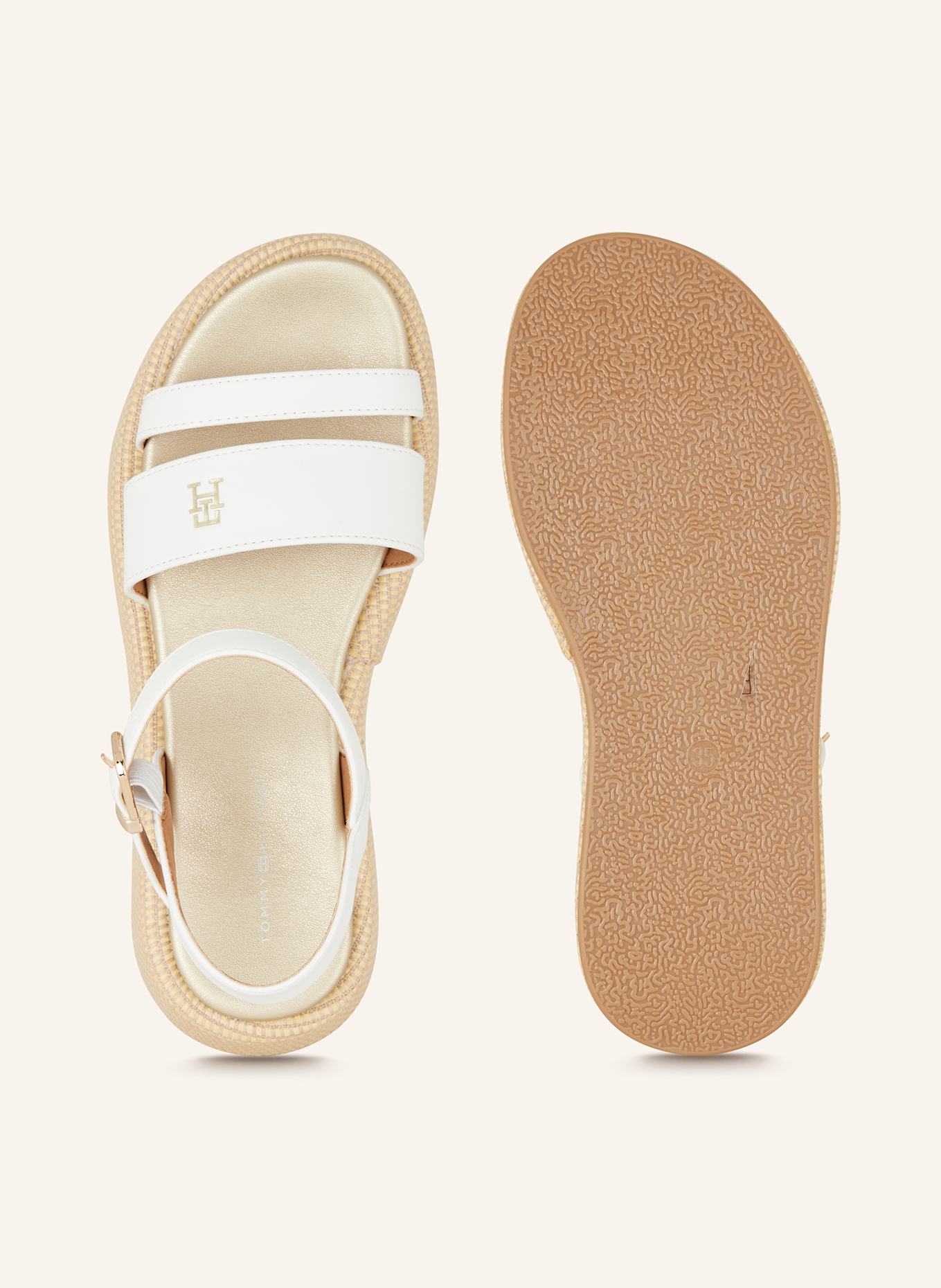 TOMMY HILFIGER Plateau-Sandalen: WEISS