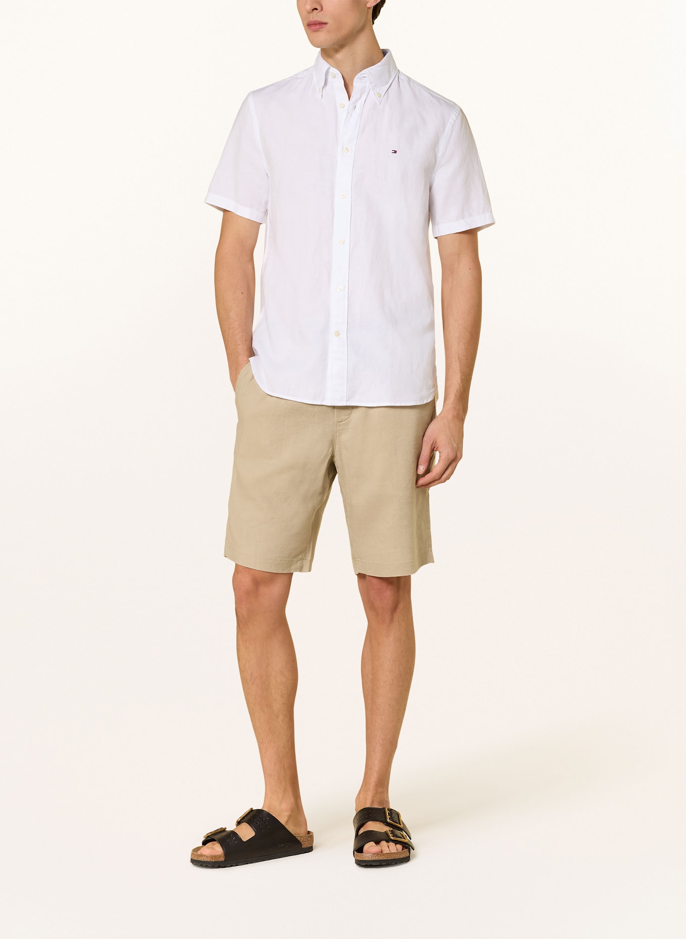 TOMMY HILFIGER Leinenshorts HARLEM Relaxed Tapered Fit: BEIGE