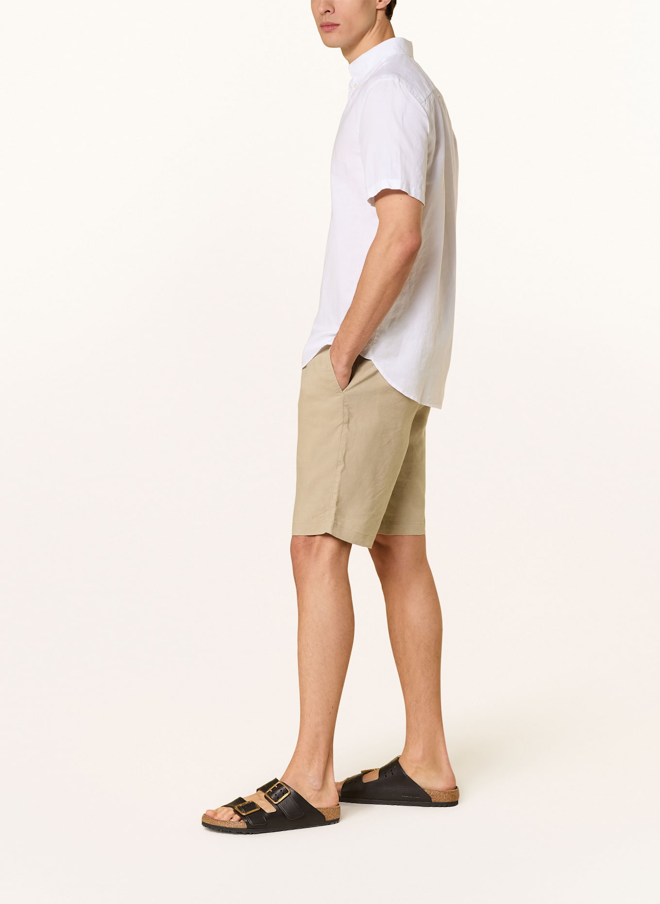 TOMMY HILFIGER Leinenshorts HARLEM Relaxed Tapered Fit: BEIGE